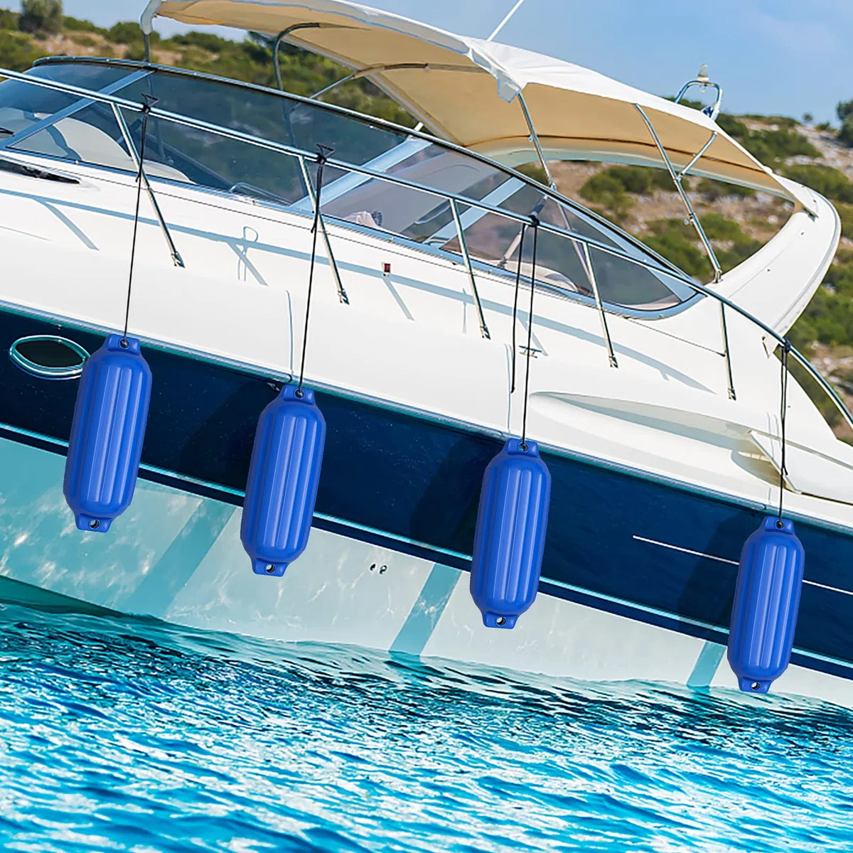 COSTWAY Set 4 Parabordi per Barca, Parabordi per Imbarcazioni, Gommonni, Boat Fender