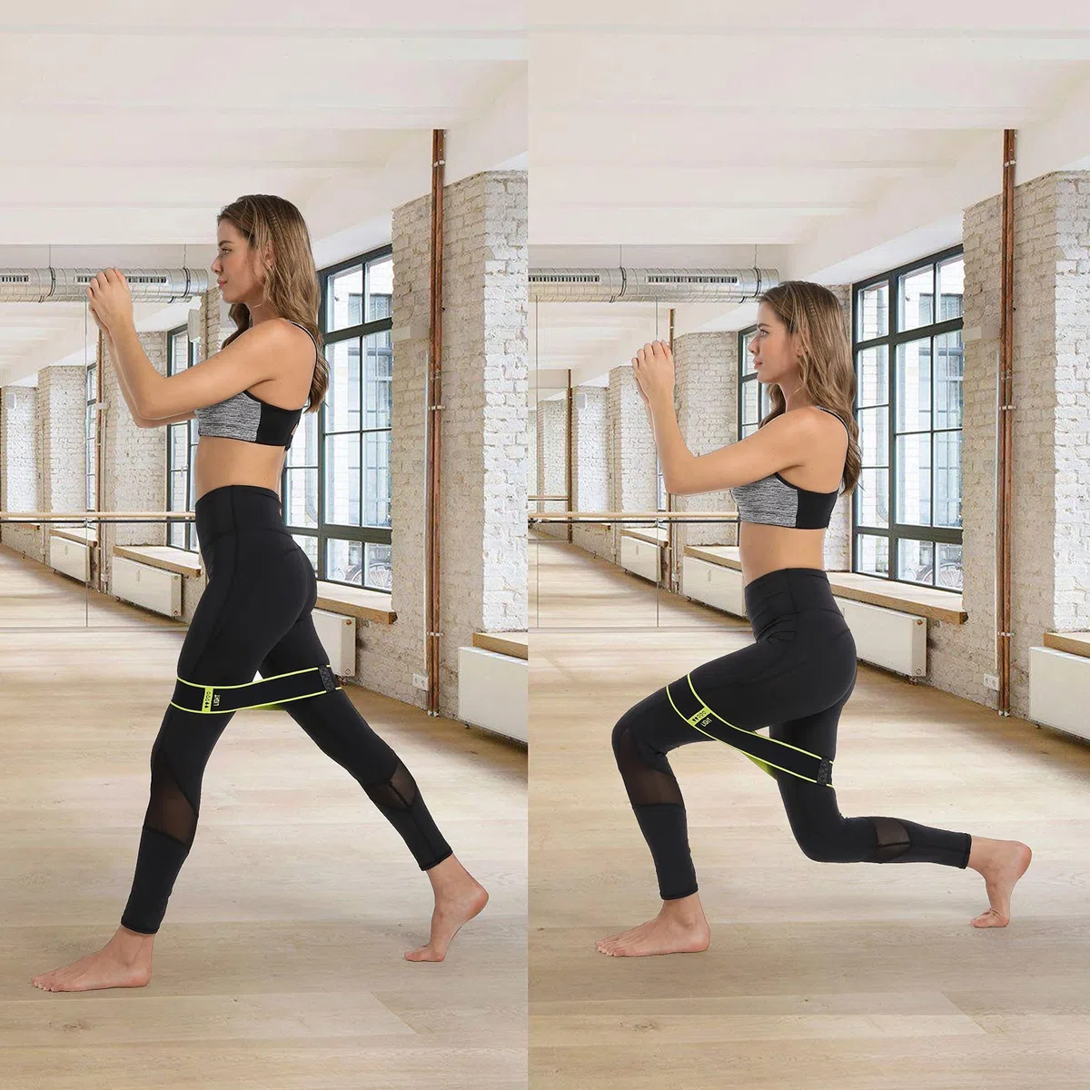 Fasce di resistenza in tessuto, fasce per allenamento per fianchi, per gambe e testa, per attivare glutei e coscia (set da 3)