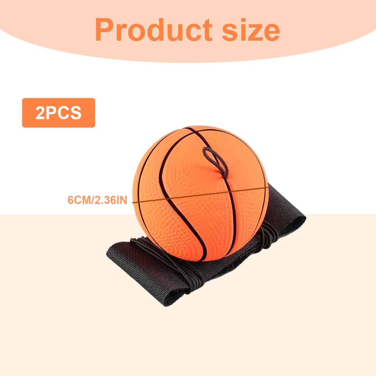 Palli di ritorno del polso sportivo, palla di rimbalzo in gomma da 2 pc su una corda elastica, palline da polso rimbalzante da 60 mm/2,4 pollici, esercizio efficace per il polso e gioca per bambini a
