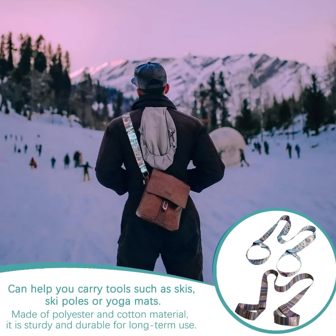 2 pezzi Cinghia Yoga Mat Per Tappetino Da Yoga Cinghia Per Il Del Tappetino Da Regolabile Cinghia per Regolabile Porta cintura stampata Per Yoga Pilates Esercizi Aerobica Tappetino Esercizi Sport