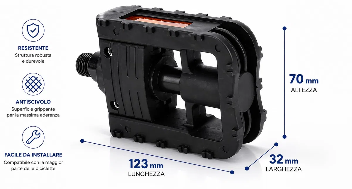 NLIGHTING Pedali Pieghevoli per Bicicletta, Pedali MTB Salvaspazio con Sistema Quick Fold, Antiscivolo con Riflettori, Perno Acciaio, 9/16 Universali per City Bike MTB E-Bike