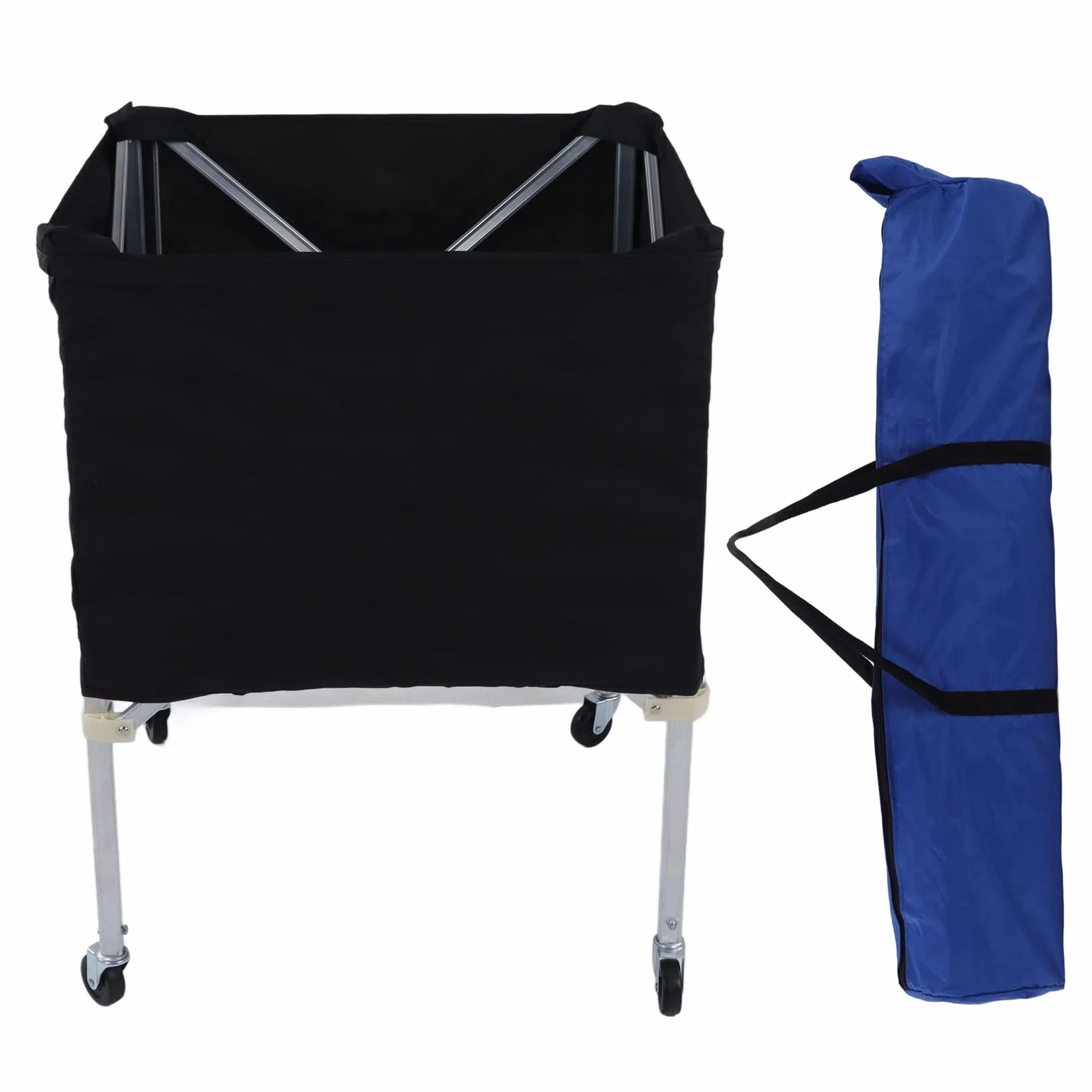 DAUERHAFT Carrello Porta Palloni con Ruote, Carrello Porta Palloni Mobile Pieghevole per Pallavolo