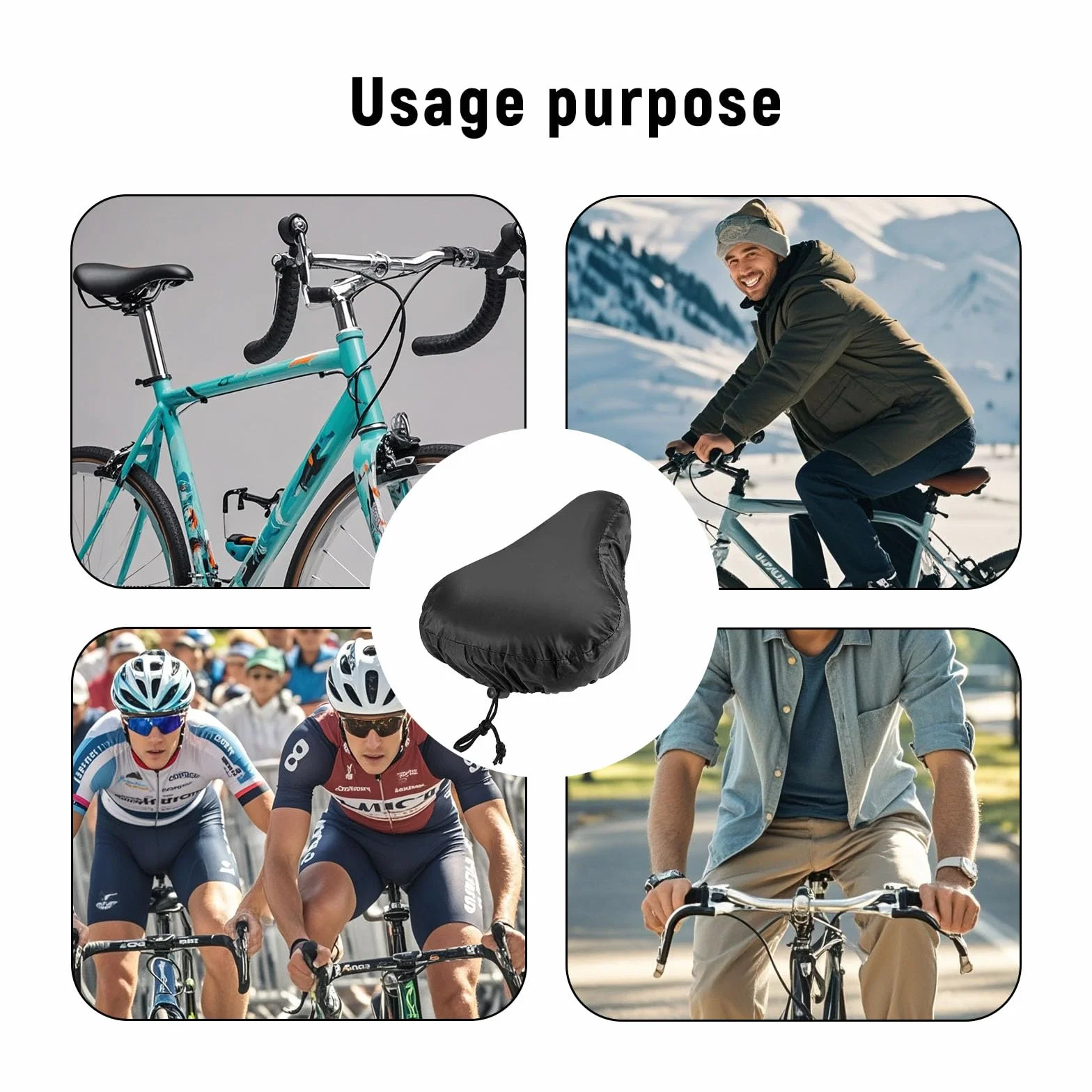 2 pezzi Coprisella impermeabile per bicicletta con coulisse elastica in PVC per la maggior parte delle selle della bicicletta