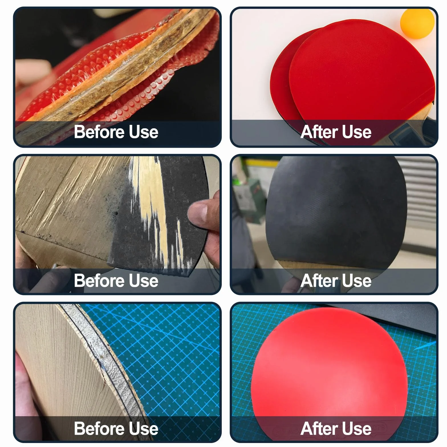100ml Table Tennis Glue, Adatta Per l'assemblaggio di Racchette Table Tennis con Design in Spugna Elastica, Quattro Spazzole in Spugna Per una Facile Sostituzione Della Gomma Della Racchetta