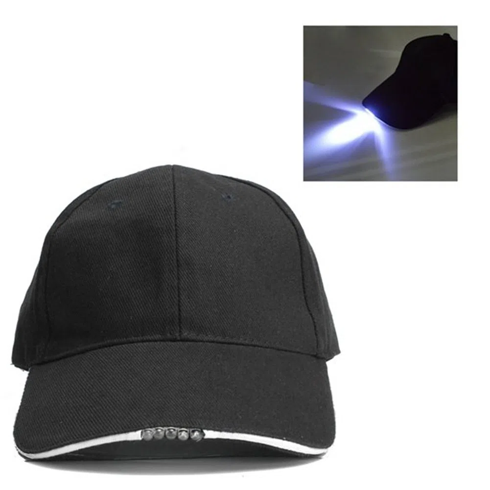Cappellino con luce a LED, a mani libere, berretto da baseball luminoso, cappello sportivo regolabile, per jogging, traspirante, per feste, festival, rave