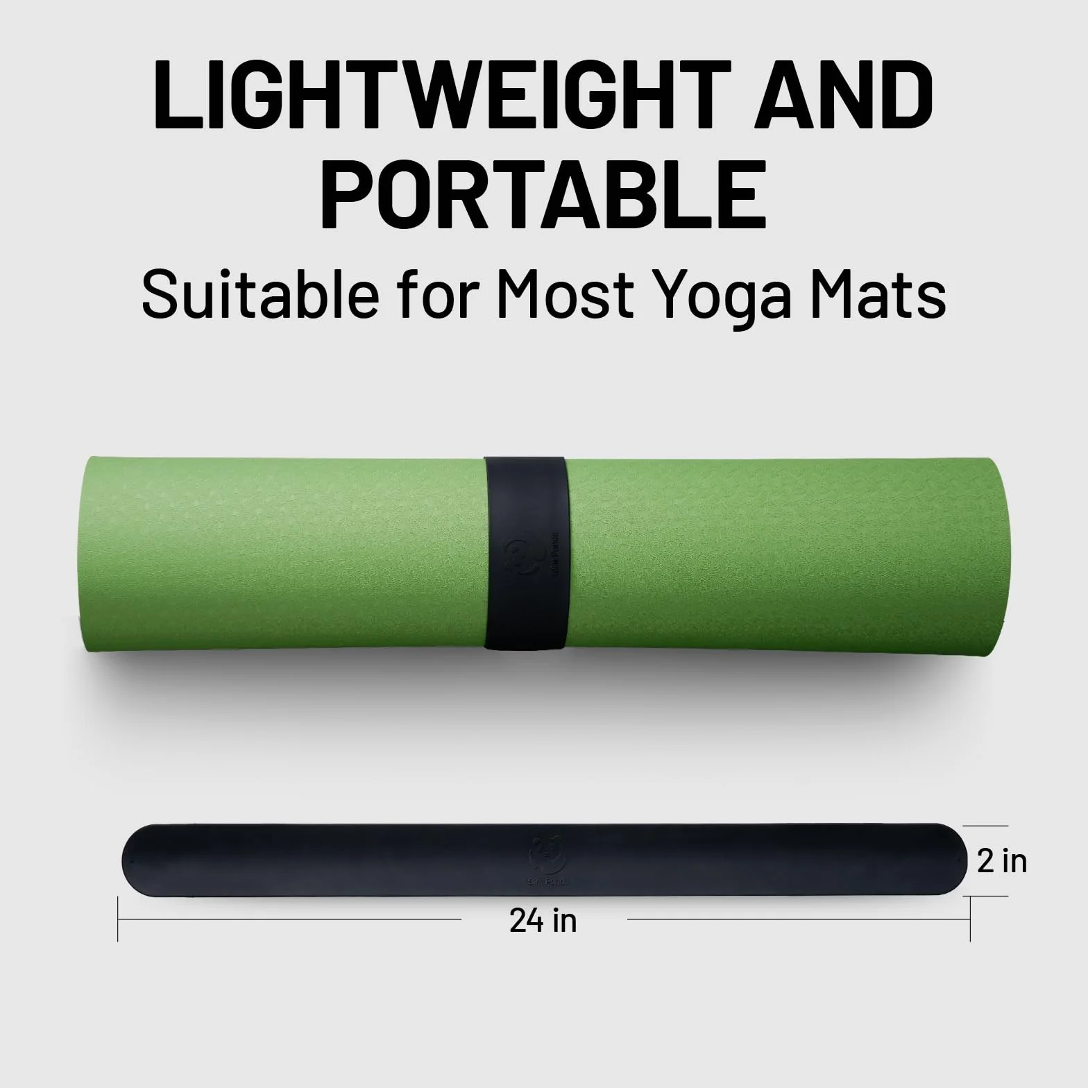 Slim Panda Fascia a Scatto per Tappetino Yoga - Avvolgimento Autoavvolgente in 1 Secondo, Cinghia Porta Materassino per Palestra e Viaggio, Tappetino Non Incluso