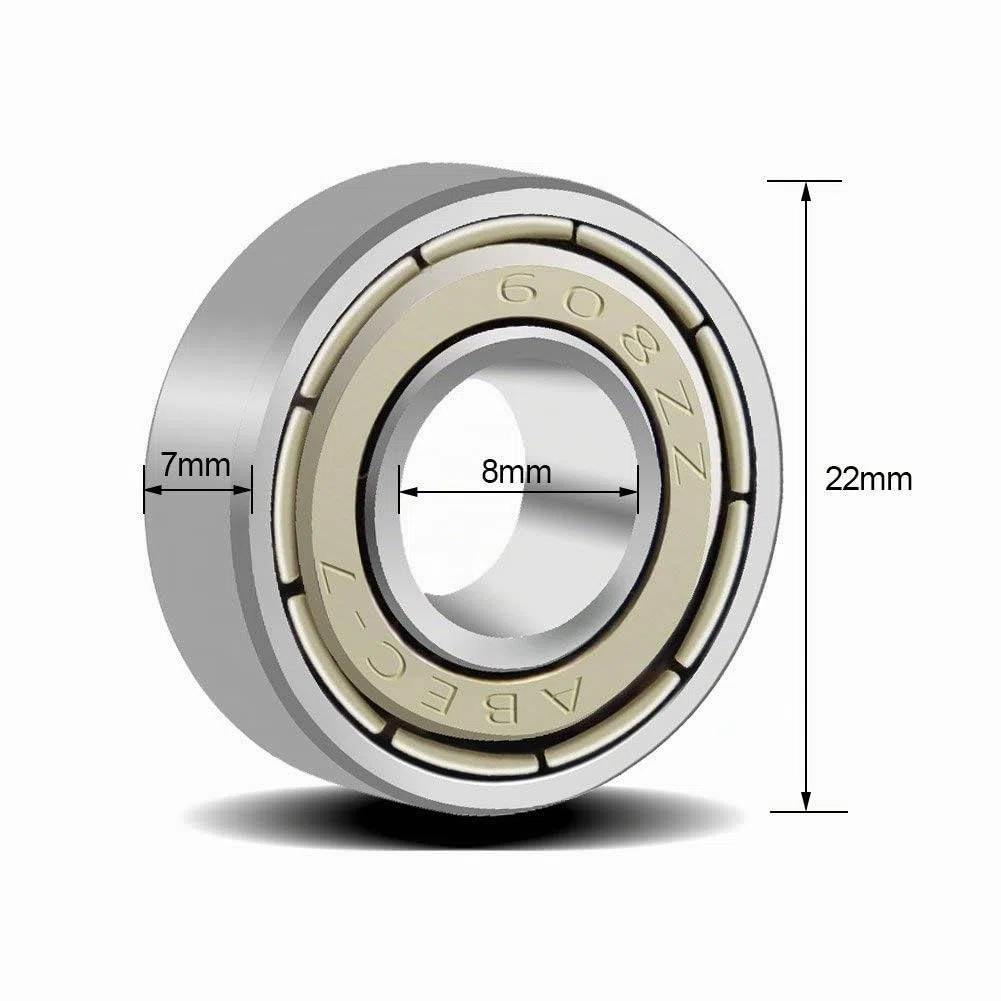 Cuscinetti a sfera mini 608zz, in metallo, doppia protezione 8 x 22 x 7 mm, 20 pezzi
