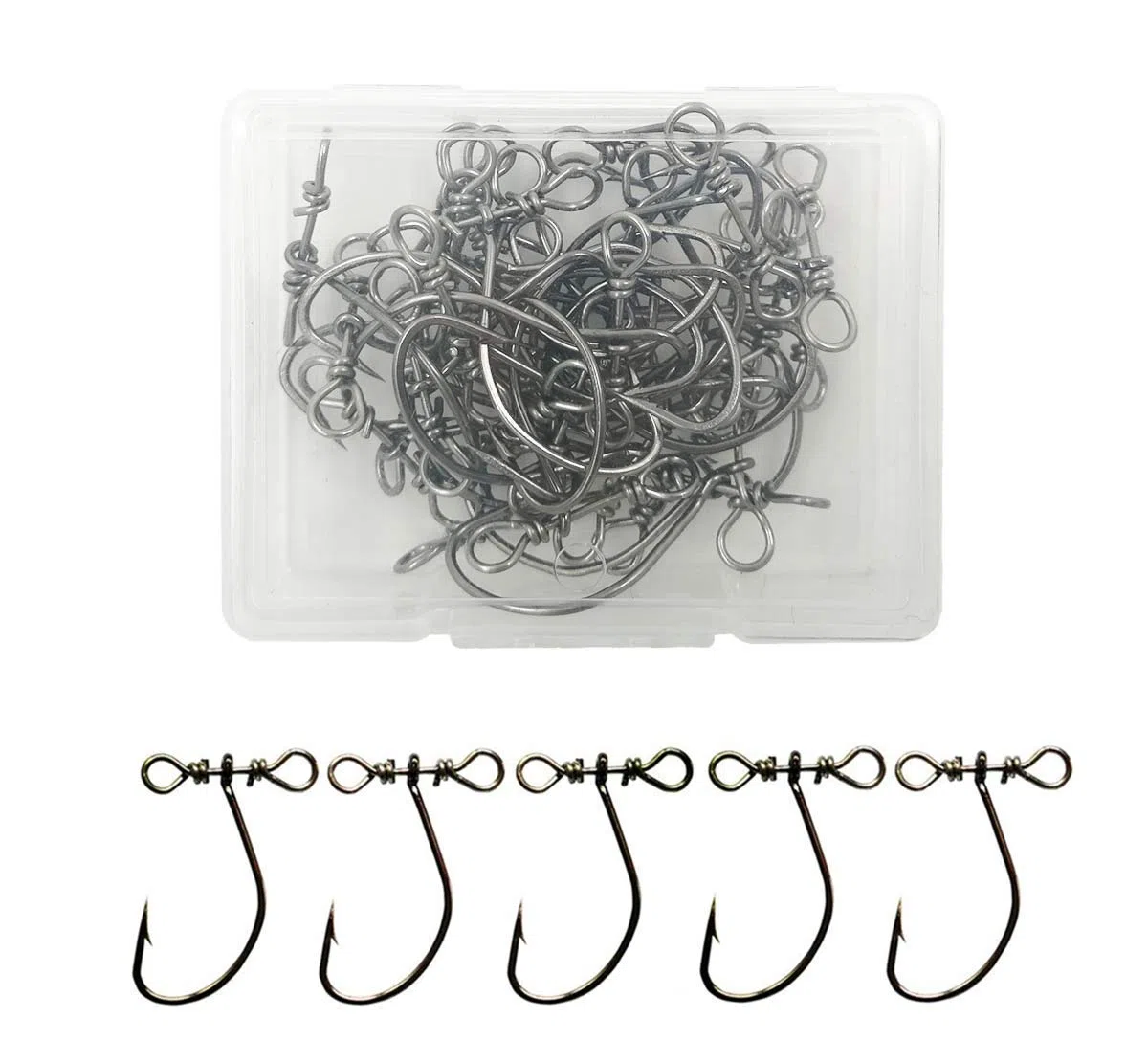 30pcs / Box Ami da pesca Drop Shot con Drop Shot Rig e Girevole, Ami da pesca Drop Shot Rig in linea per Bass, Persico