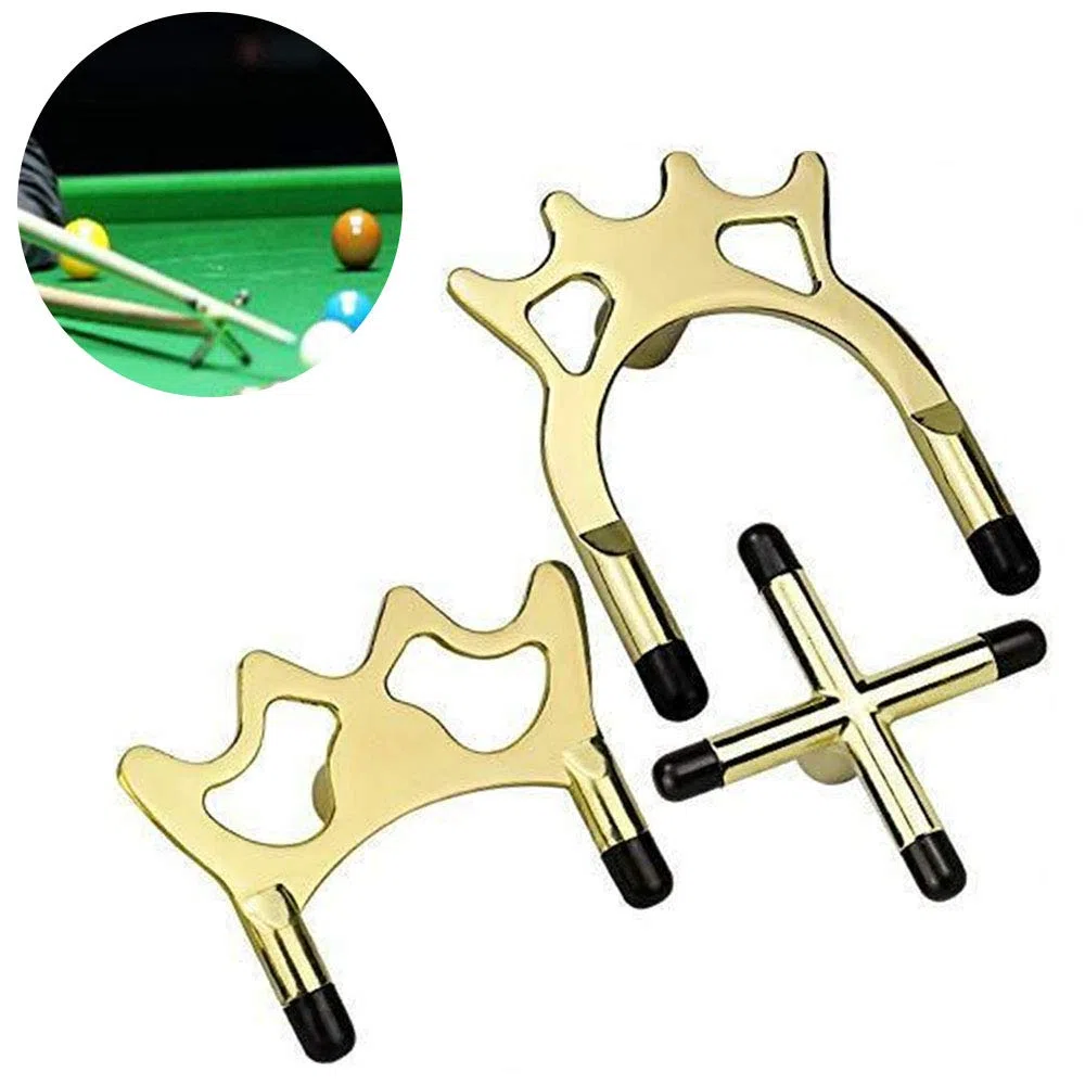 MOVKZACV 3 Pz/Set Spider Holder Rests Metallo Snooker Croce Resto Testa Croce Stecca Ponte Testa Piscina Biliardo Stecca Accessori Set