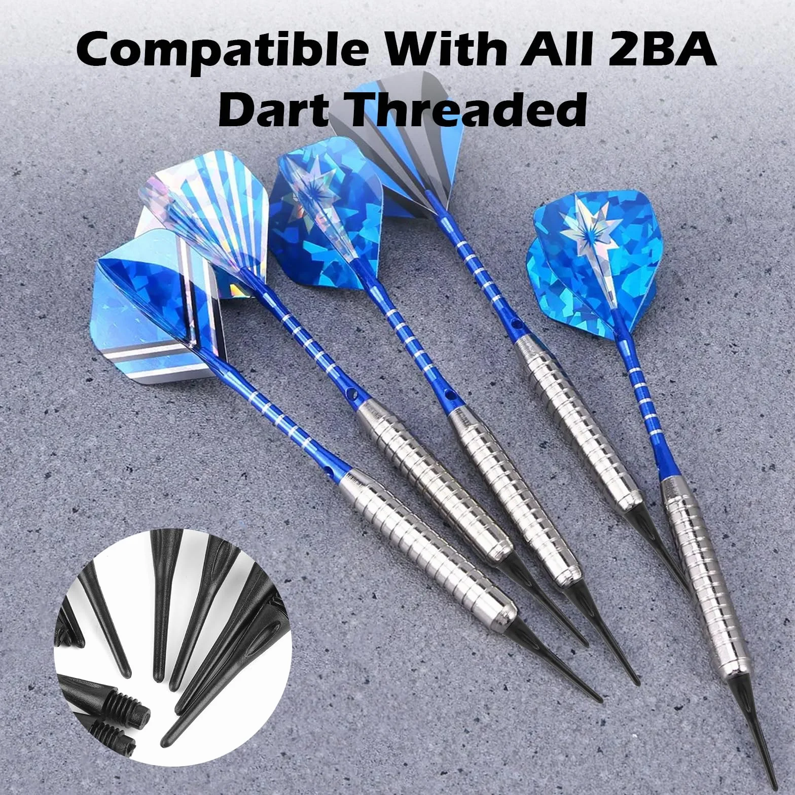 MXTIMWAN 100 Pezzis Freccette Punta Plastica, Punta Morbida per Freccette Darts in Plastica, Punte Freccette Soft, Punte Plastica Darts, Punte di Ricambio per Bersaglio Elettronico