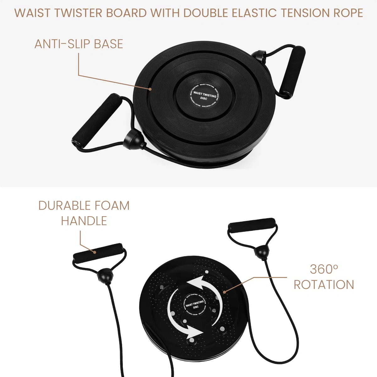 Belle Vous Pedana Vibrante - Waist Whisper - Sport Attrezzi Palestra a Casa - Supporto Girevole Fitness - Disco Rotante per Esercizi