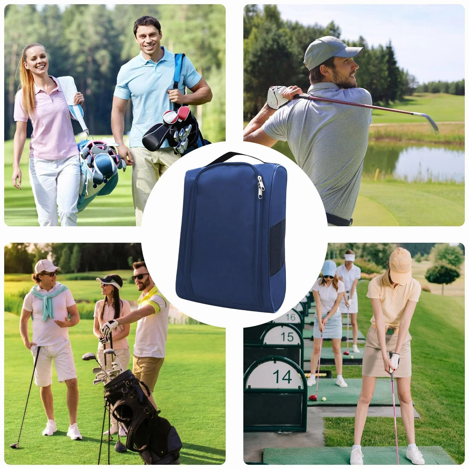 Borsa porta scarpe da golf Uomo,Trasportino unisex con cerniera, impermeabile e portatile - per Sacche da Golf | Per bowling, calcio, basket, palestra, sport, viaggi, esterni, auto,