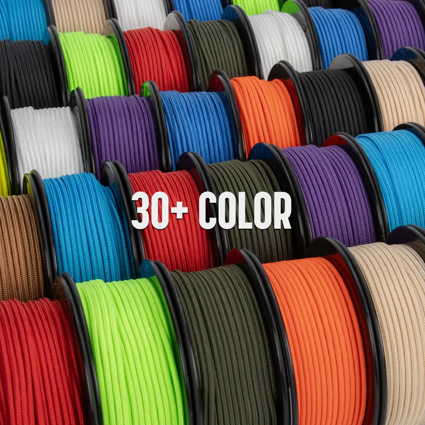 Brotree Paracord 2,4 mm 275lb Corda Nylon 30M Bobina Sopravvivenza 125 kg Carico di Rottura Nero