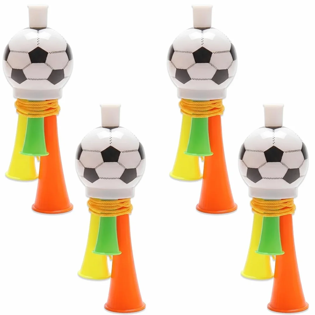 Set Tromba ad Aria 4 Pezzi Vuvuzela Rumorosa 13.5 cm per Eventi Sportivi