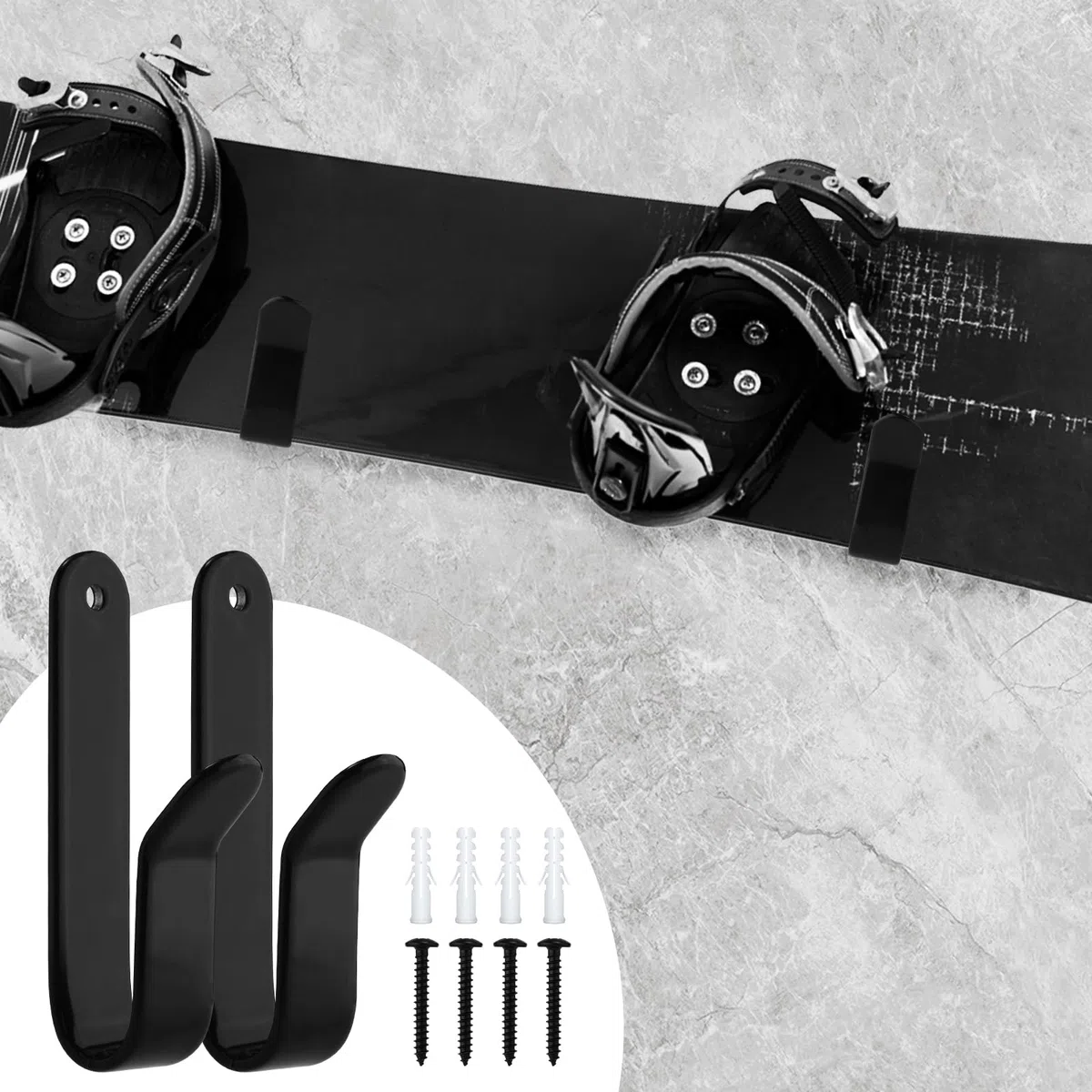 2 Pezzi di Supporto da Parete per Snowboard, Appendiabiti da Parete per Snowboard Espositore per Snowboard Accessori per Snowboard per Tavola da Sci Longboard