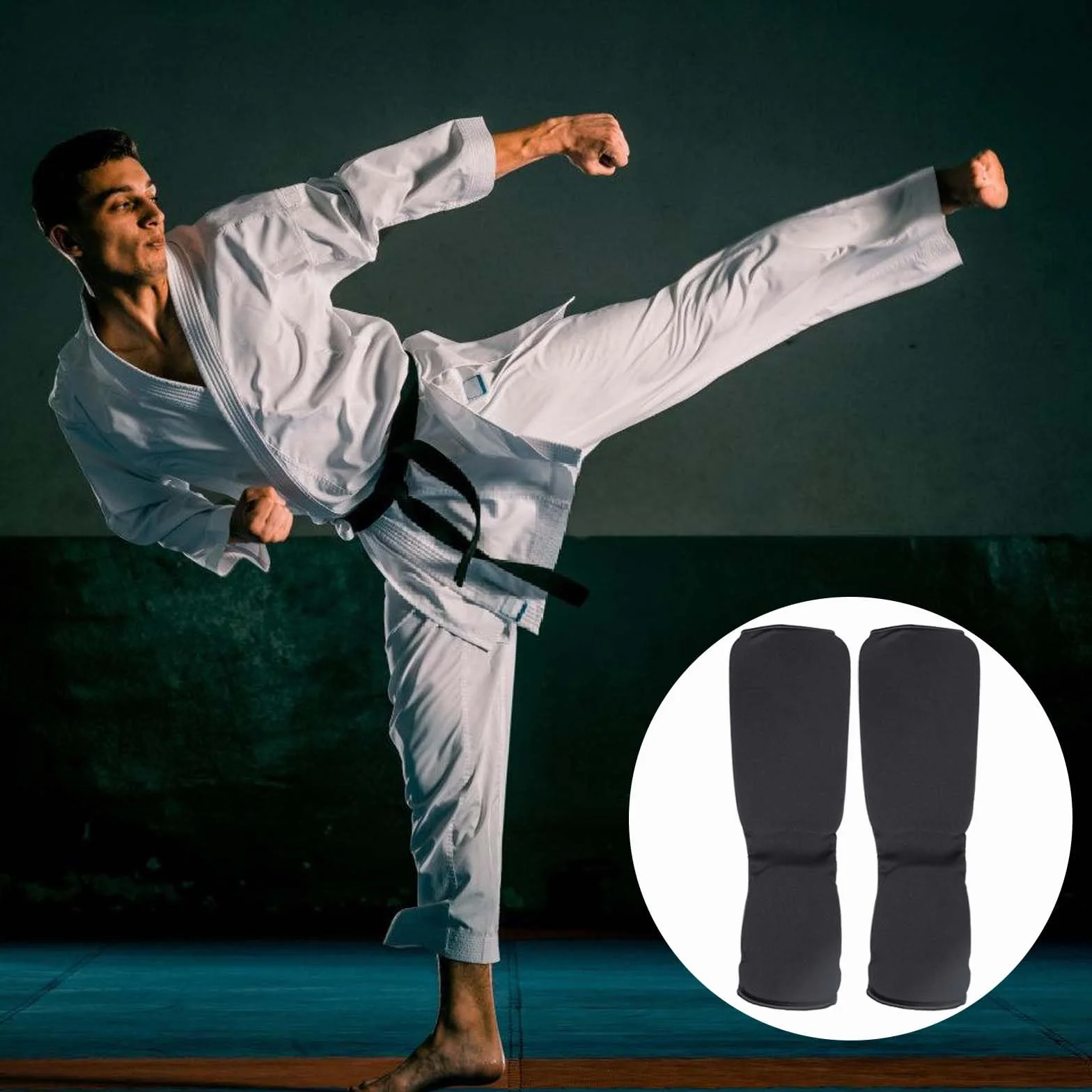 Parastinchi per Kickboxing Imbottiti Bambini MMA Nero S
