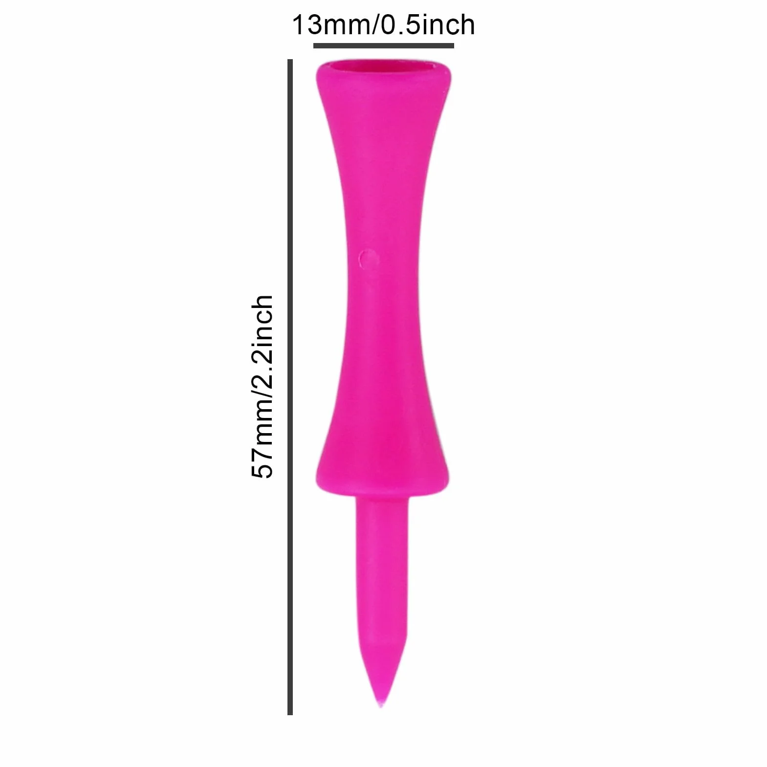 Castle Tees Golf tè da golf in plastica 57 mm rosa indistruttibili portatili