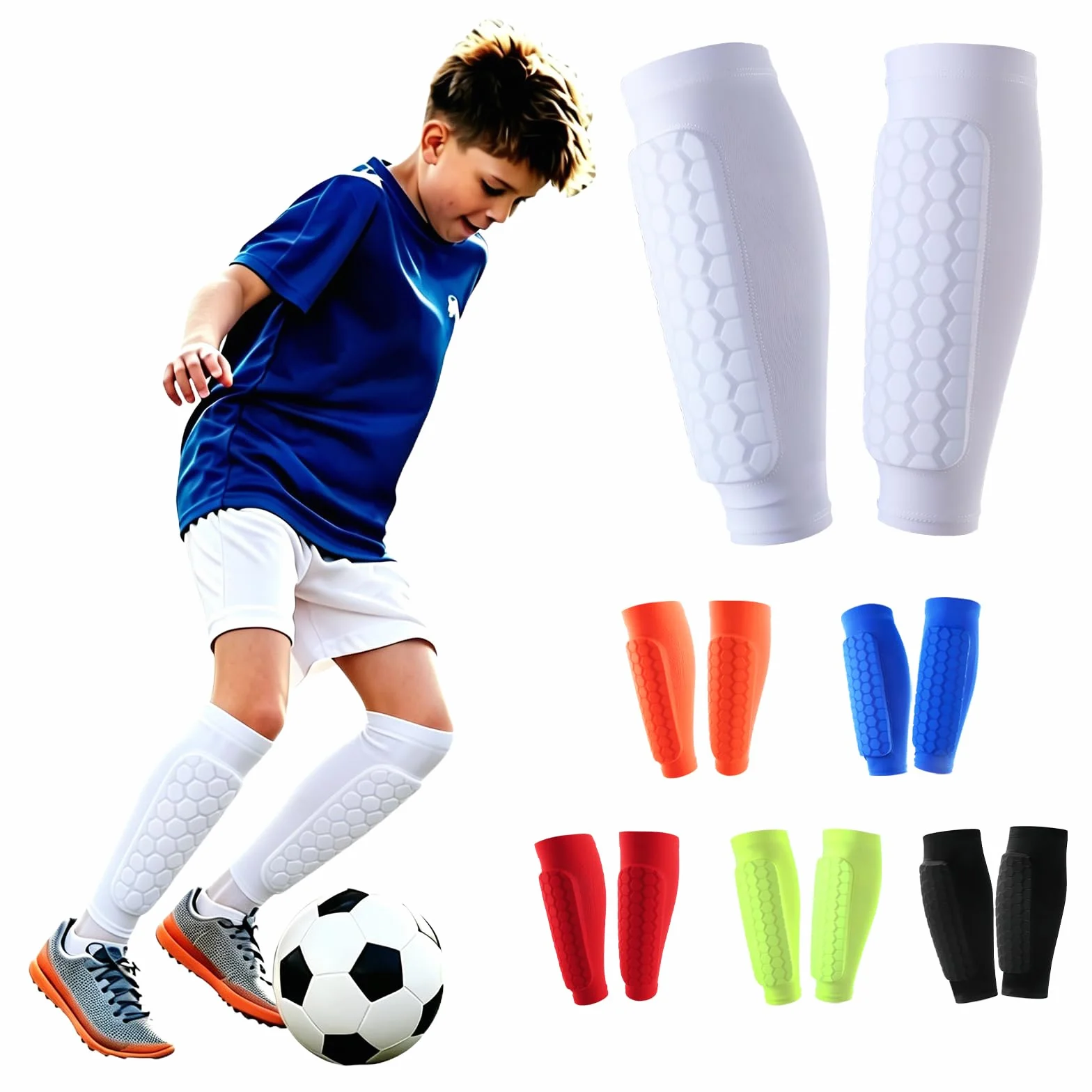 1 Paio di Parastinchi Bambino Calcio, Traspiranti e Antishock per Ragazzi e Ragazze, Ideali per Calcio, Basket, Ciclismo, Escursionismo