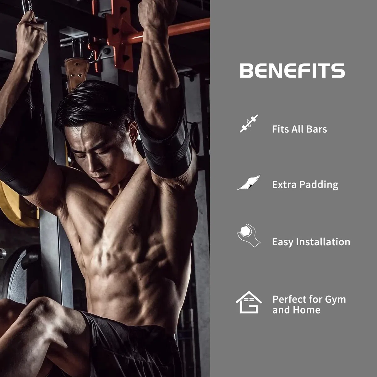 Cinghie per addominali da appendere per trazioni alla sbarra: cinghie per addominali da palestra, supporto per esercizi di sollevamento di ginocchia e gambe