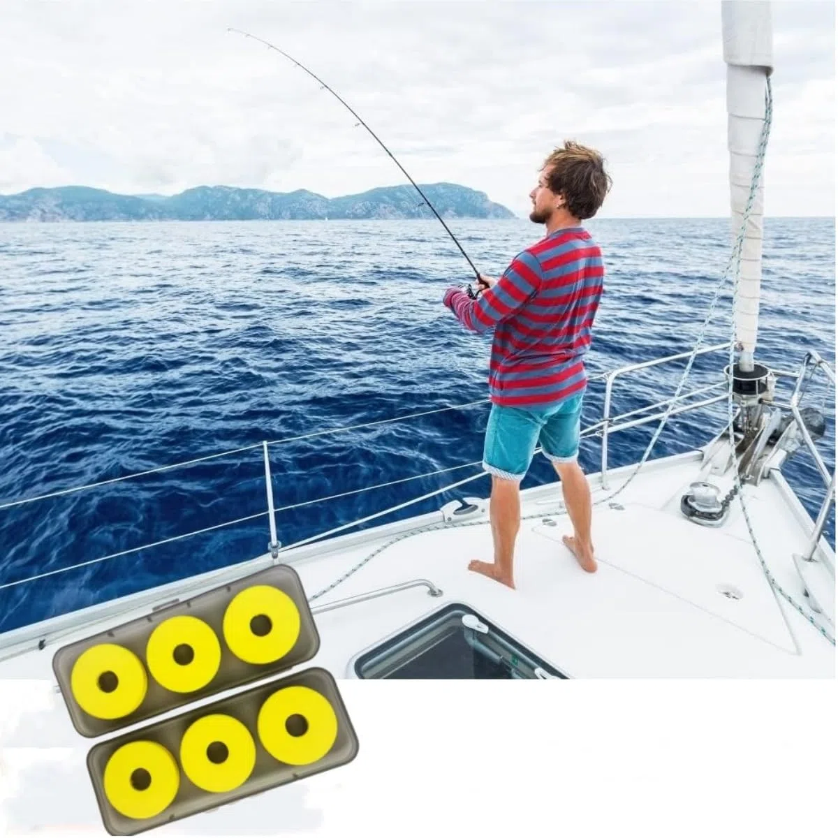 Lenza di Pesca stoccaggio,6 Pezzi Bobine da Pesca in Schiuma Porta Terminali Pesca Bobine Avvolgilenza Schiuma Bordo di avvolgimento di Pesca della Schiuma,con Scatola in Plastica