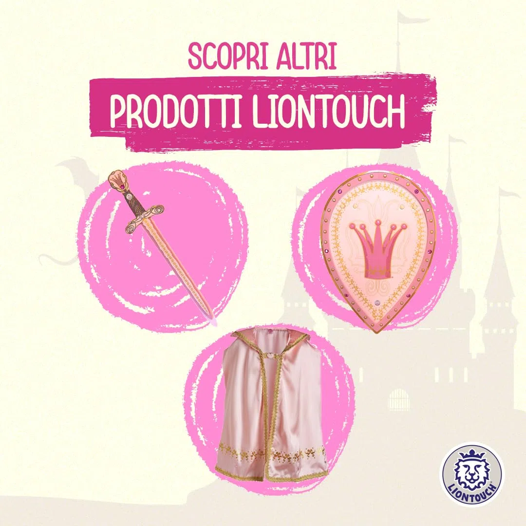 Liontouch - Corona da Regina Rosa per Ragazze | età 3-8 - Misura Regolabile | Accessorio per Giochi di Ruolo, Travestimenti, Costumi Regali, Abiti a Tema per Bimbe | Realizzata in Gommapiuma Durevole