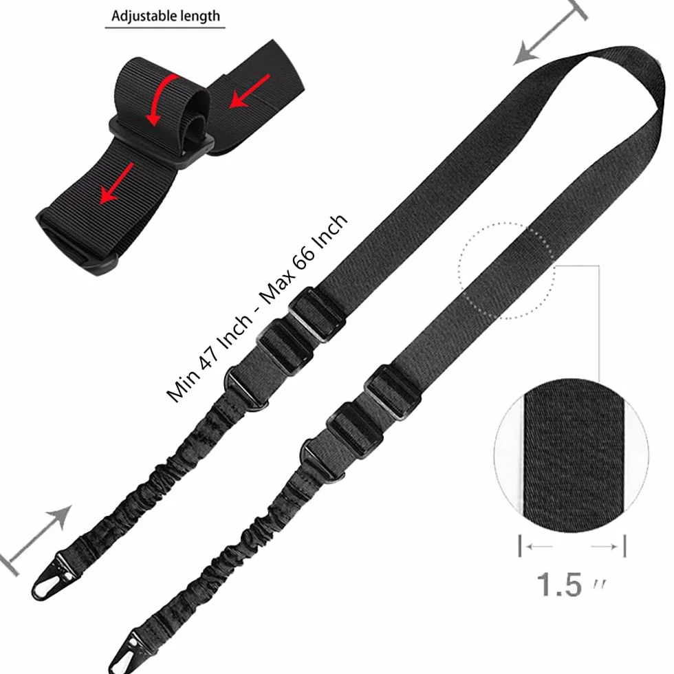 Sling tattico a due punti-Confezione da 2 Picatinny QD Supporti girevoli a tracolla regolabile per fucili-Base di sblocco rapido e di montaggio inclusa