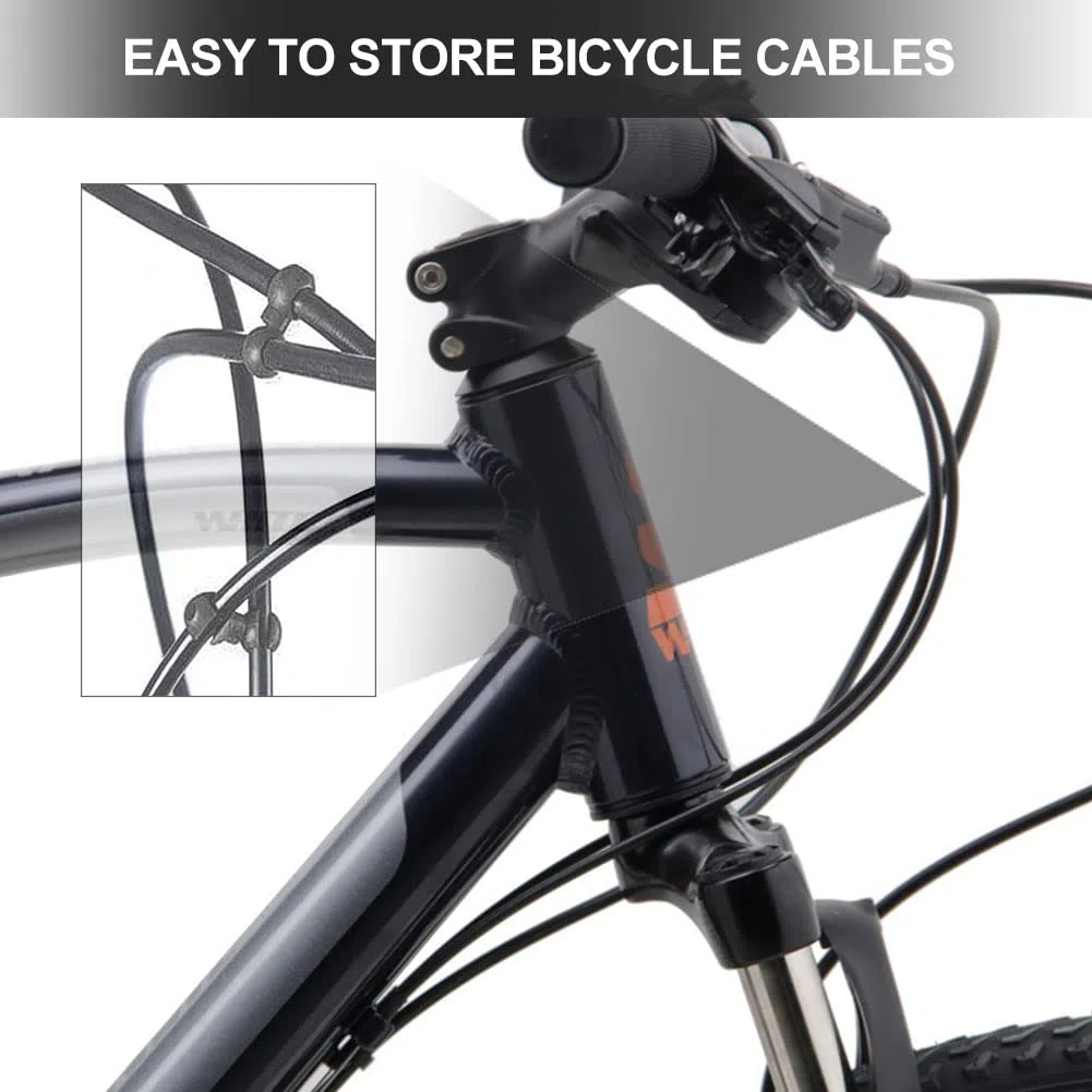 Clip per Fibbie del Cavo del Freno,Cavo per Biciclette S-Clip,Gancio S del Cavo della Bicicletta,Clip a Gancio Rotante,Clip per Biciclette con Gancio a S,Cavo Freno per Biciclette Clipc,Nero,20 Pezzi