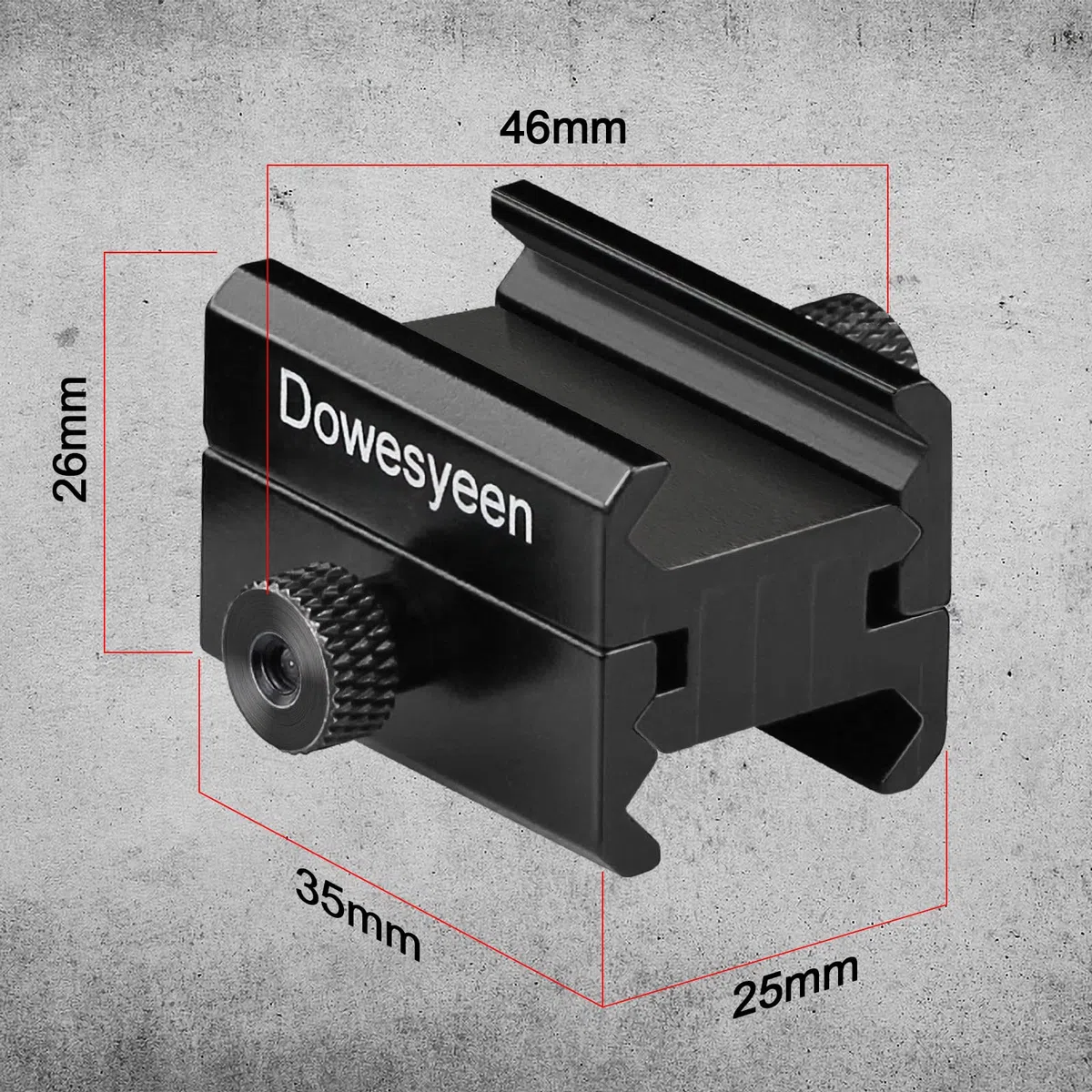 Adattatore Picatinny Rail, Alluminio Adattatore del Carrello della Canna per Installazione Mirino Laser Picatinny/Weaver,Tutto per la Caccia