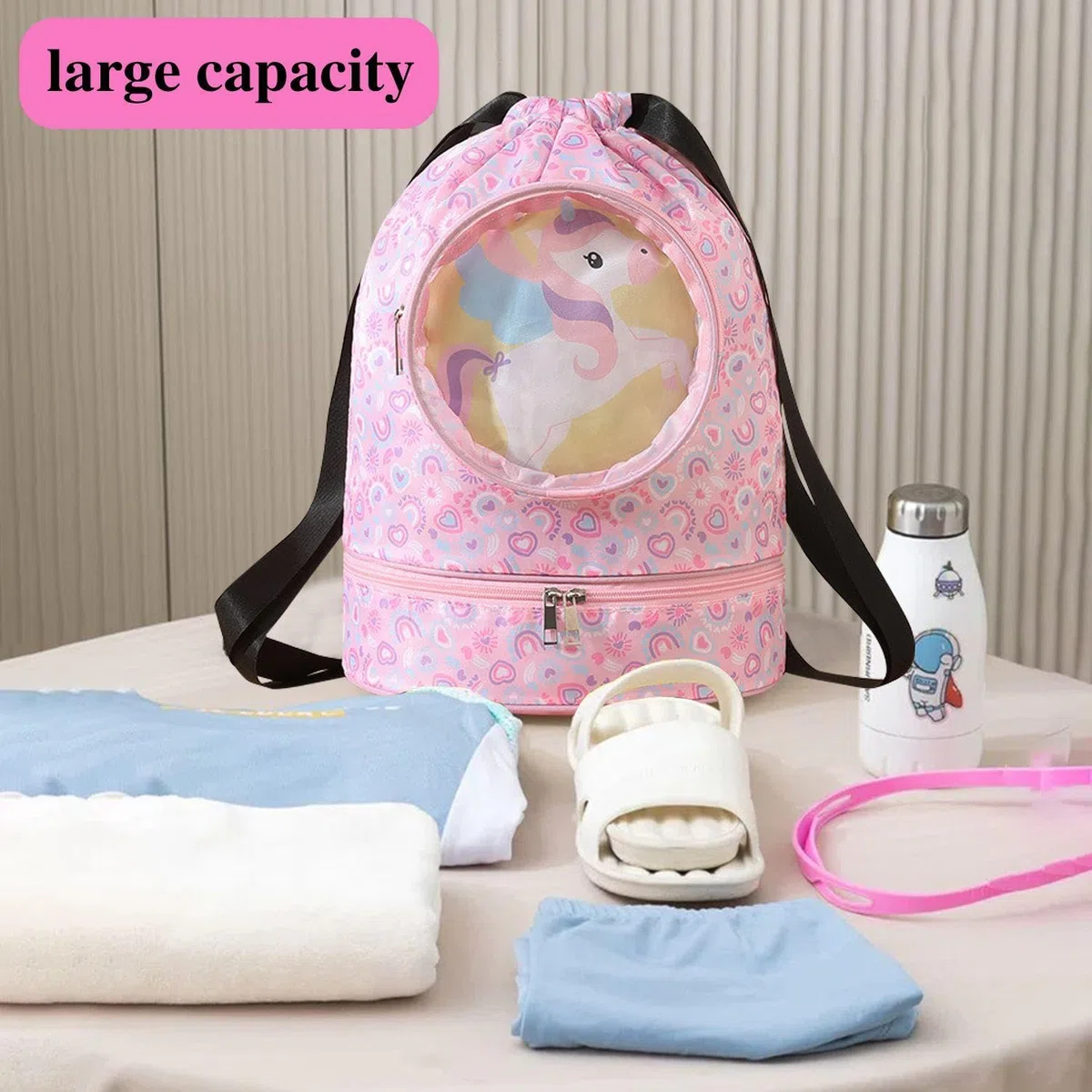 Borsa per Separazione Umido E Asciutto da 1 Pezzo, Borsa Carina per Ragazze, Zaino per Ragazze, Borsa da Palestra, Borsa Impermeabile, Borsa per Bambini, Zaino da Balletto