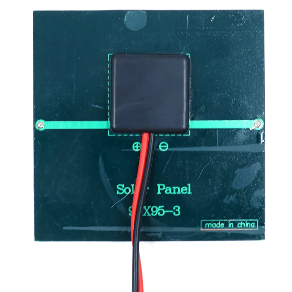 Kit mini pannello solare da 1 W 5,5 V, clip a coccodrillo con cavo da 35 cm, caricabatterie per batterie, casa fai-da-te, progetti scolastici di scienze, campeggio, pesca, escursionismo