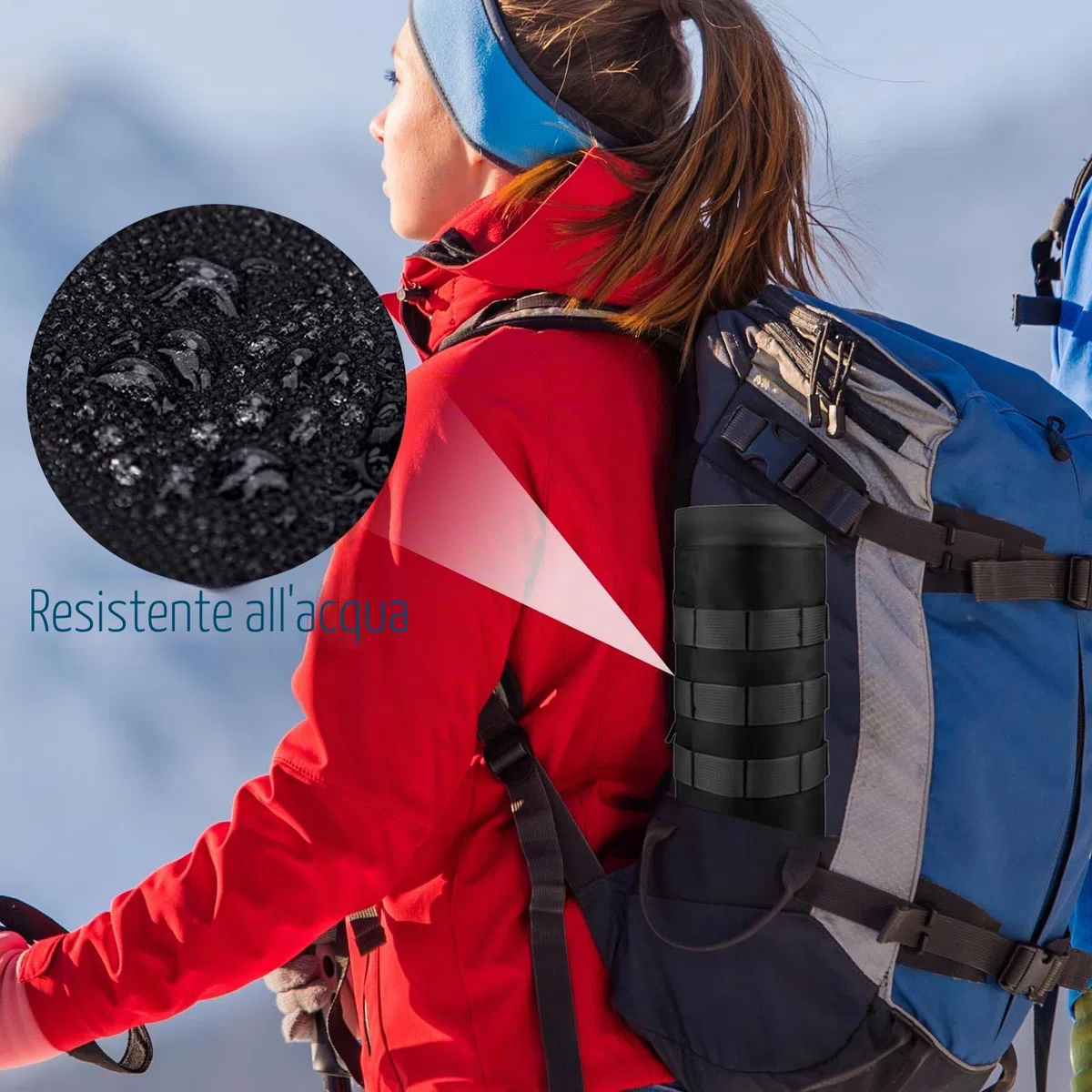 1000D Nylon Borsa per Borraccia Molle Militare Tattico a Prova di Perdite Porta Borraccia Zaino Tattico Portaborraccia,per Escursioni,Bicicletta,Sport All'Aria Aperta(Nero)