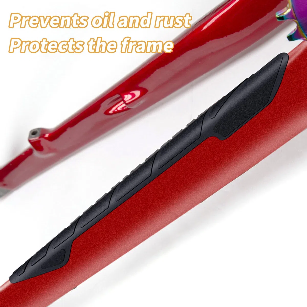 2Pezzi Paracatena per MTB Adesivi in Silicone,Protezione per Telaio della Bicicletta,Protezioni per Catena in Silicone per Mountain Bike,Protezione Nera per Foderi Orizzontali per Mountain Bike