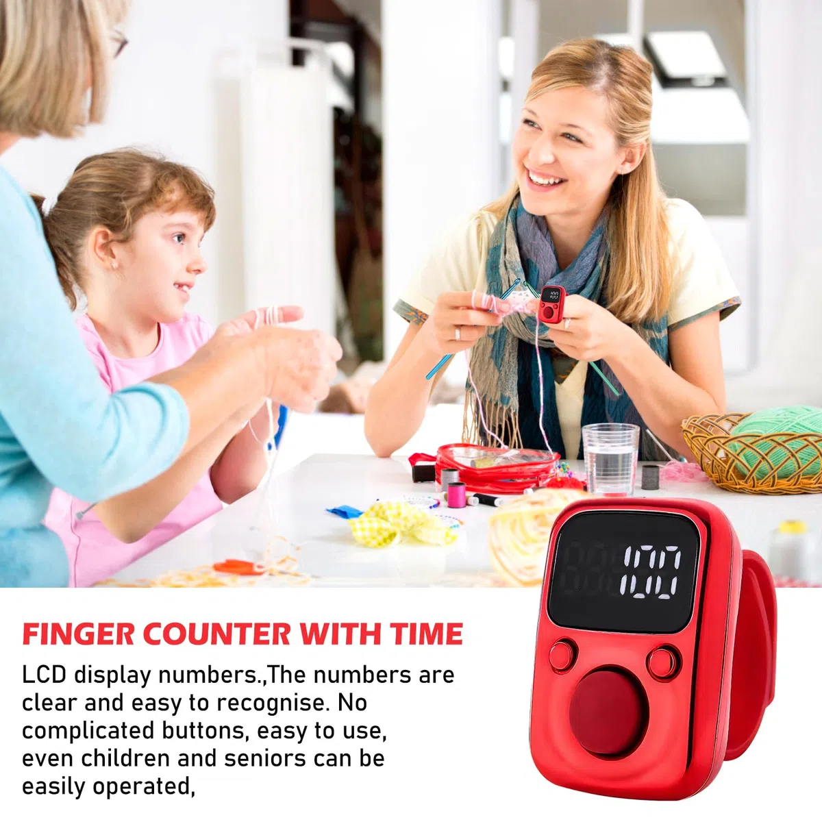 2 Pezzi Contatore Di Intelligente Impermeabile: Contatore Clicker, LED Display, Dispositivo Digitale per Contare Le Dita Ideale per Sport, Eventi Sportivi, Allenamento Di, Attività Scolastiche