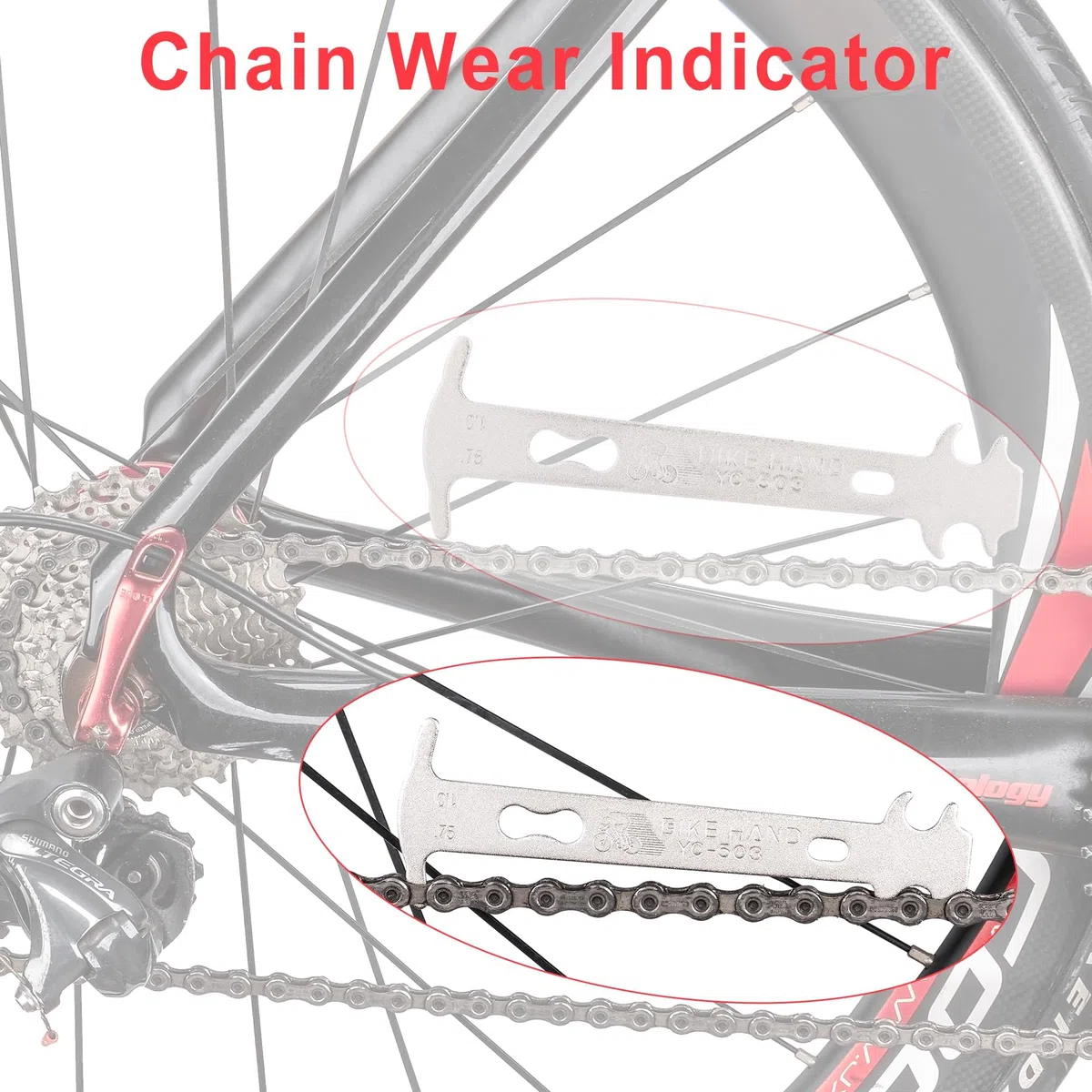 Misuratore di usura catena per biciclette – Calibro per catene a 7-12 velocità | Strumento Chain Checker compatibile con Shimano, SRAM, Campagnolo, KMC | Attrezzo per biciclette da corsa, MTB