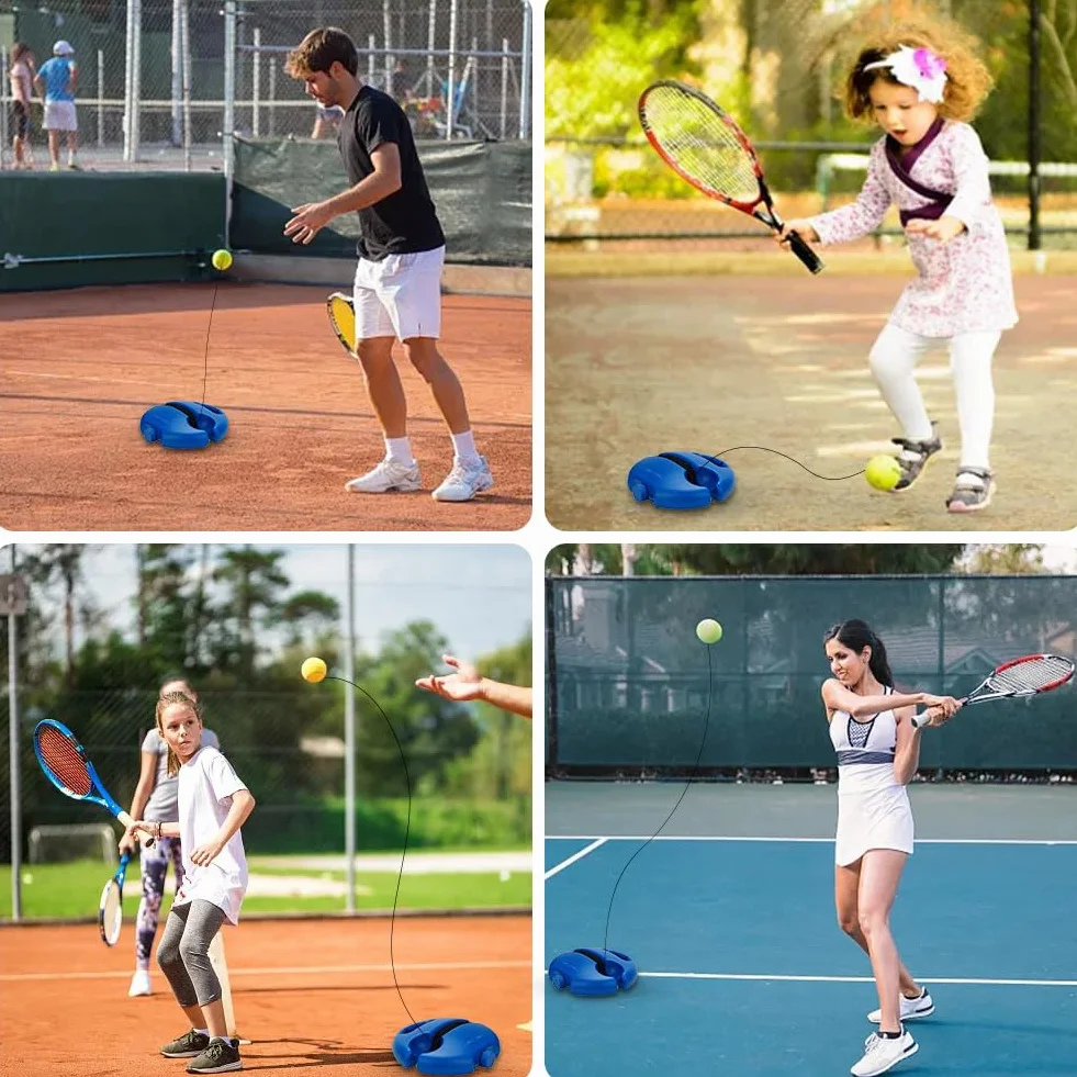 Tennis Trainer rotondo con 3 palline da tennis per esterni allenamento singolo gioco bambini adulti