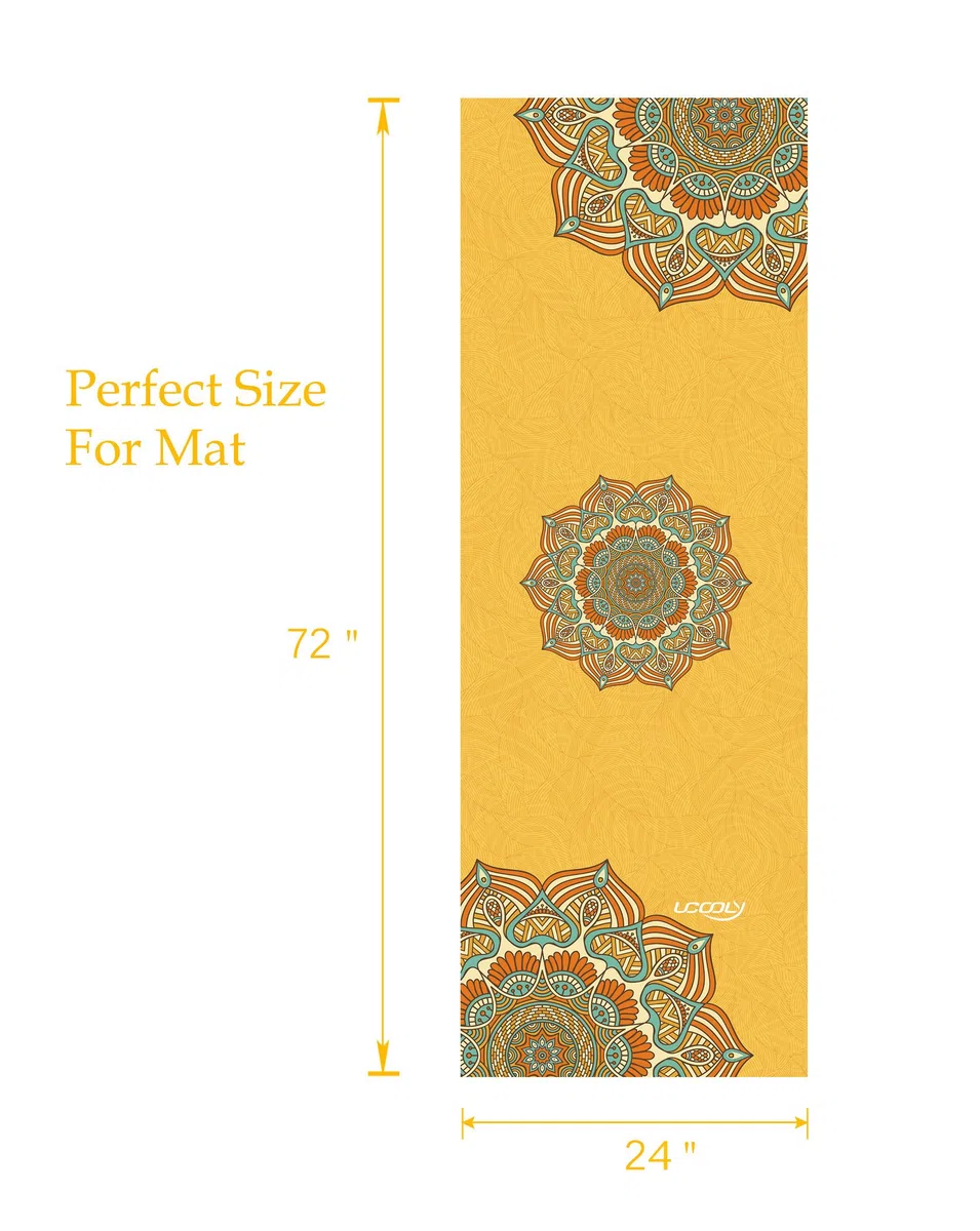 Asciugamano Yoga,Asciugamano Mat con Smart Corner Tasche e Elastico Loop,Antiscivolo Hot Yoga Asciugamano per Bikram,Pilato,Fitness 183x63cm