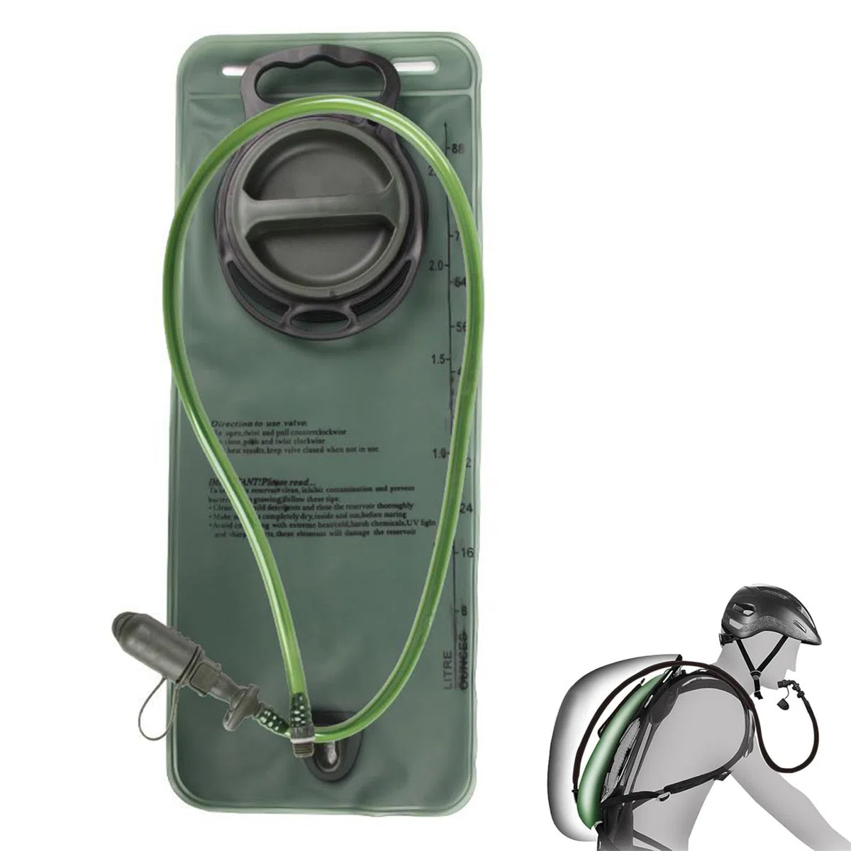 Sacca Idrica, Sacca Idratazione, Sacca Acqua, Sacca Acqua per Zaino, Sacca Idrica a Prova di Perdite, Sostituzione del Pacchetto Idrico per Escursionismo all'Aperto Campeggio Ciclismo, 2.5L