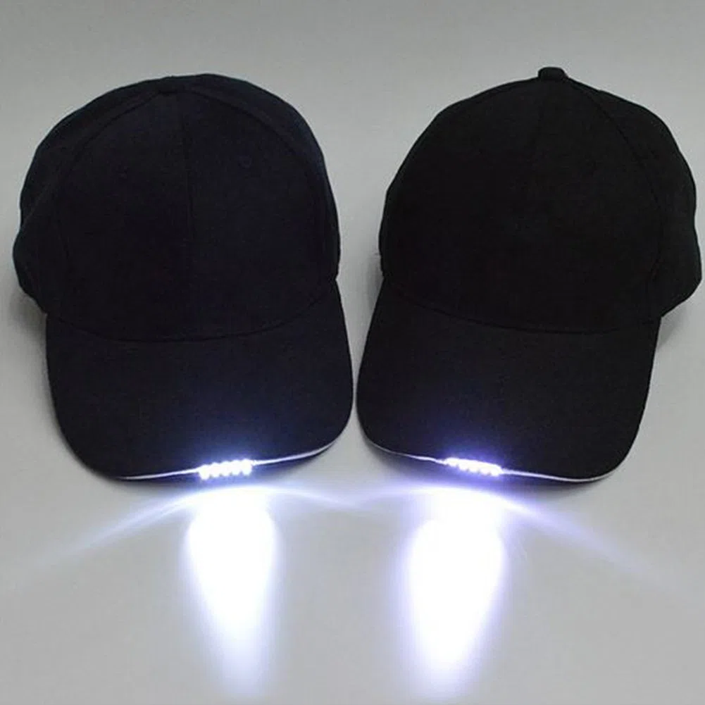 Cappellino con luce a LED, a mani libere, berretto da baseball luminoso, cappello sportivo regolabile, per jogging, traspirante, per feste, festival, rave