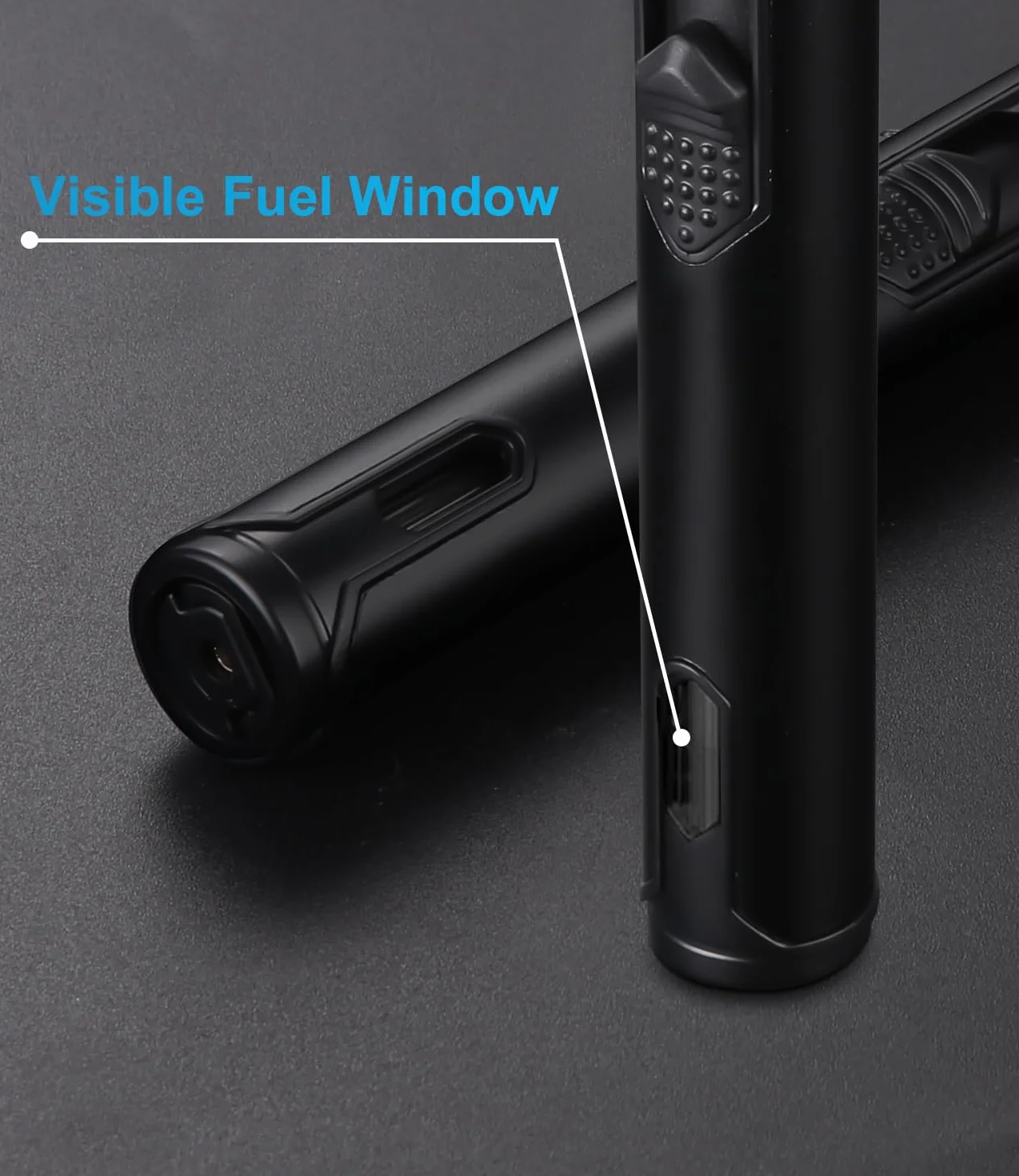 Zawaer Accendino a Gas Butano Antivento, Ricaricabile, Jet Flame Accendino a Fiamma Lunga per Cucina, Fuochi d'artificio, Campeggio, Barbecue, Camino, Regalo da Uomo (Senza Gas) (Nero)