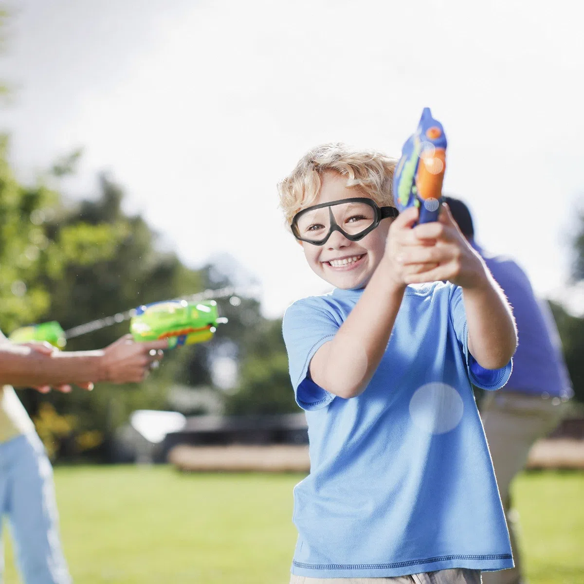 YAMI Occhiali di sicurezza da 2 paia per bambini con protezione anti-nebbia e UV, perfetti per pistole anti-schiuma