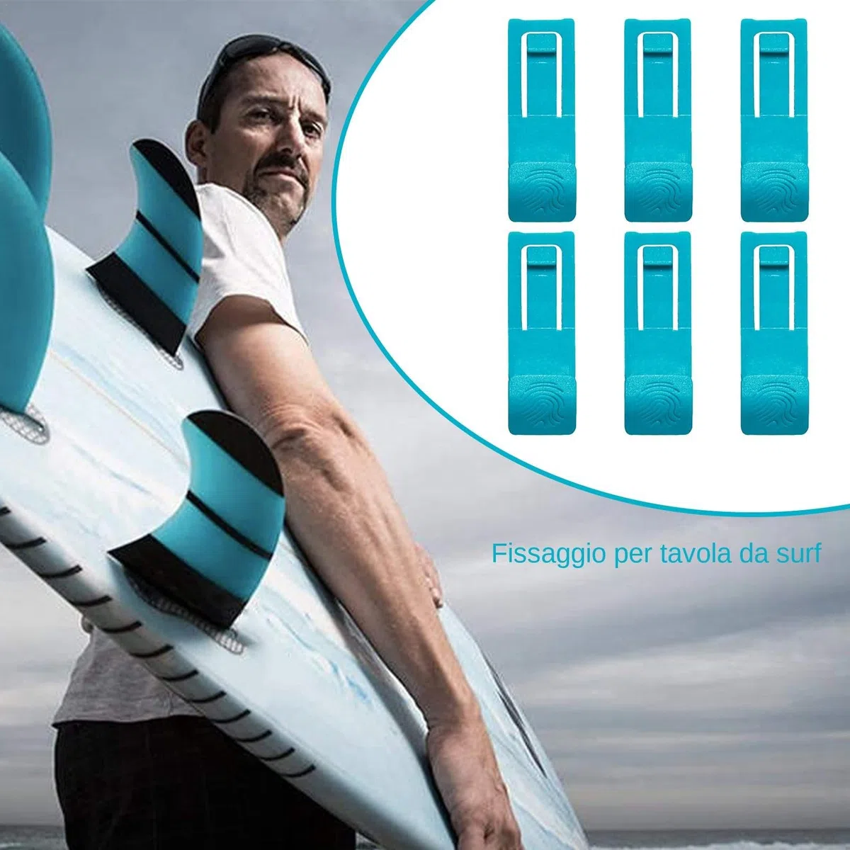 6 Pezzi Di Fissaggio Per Pinna Per Tavola Da Surf - Clip Per Pinna Da Tavola - Clip Per Pinna Da Surf Per Tavole Da Surf Elementi Di Fissaggio Per Pinne Per Tavole Da Surf