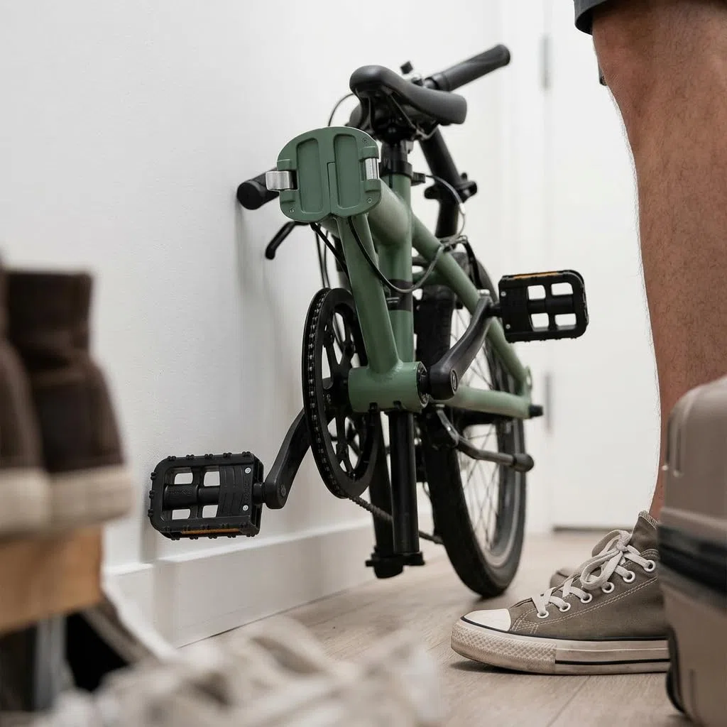 NLIGHTING Pedali Pieghevoli per Bicicletta, Pedali MTB Salvaspazio con Sistema Quick Fold, Antiscivolo con Riflettori, Perno Acciaio, 9/16 Universali per City Bike MTB E-Bike