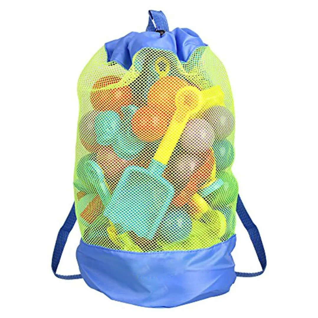 Borsa per giocattoli da spiaggia, borsa da spiaggia in rete, zaino per giochi acquatici, borsa da spiaggia grande, per bambini piccoli, ragazze e ragazzi, borsa da nuoto