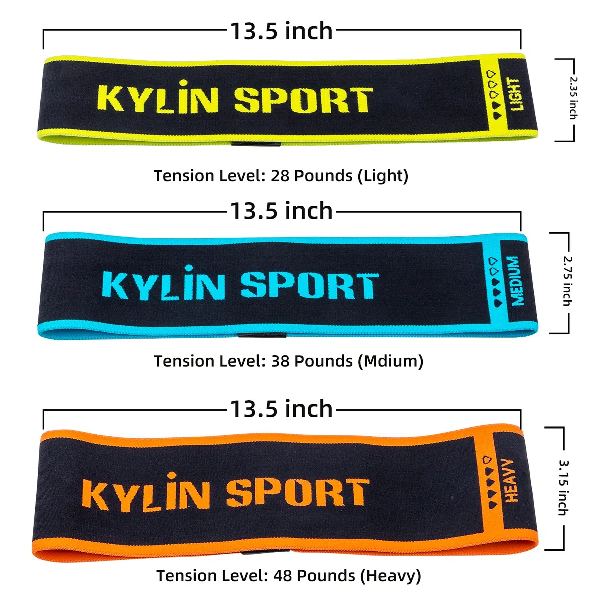 Fasce di resistenza in tessuto, fasce per allenamento per fianchi, per gambe e testa, per attivare glutei e coscia (set da 3)