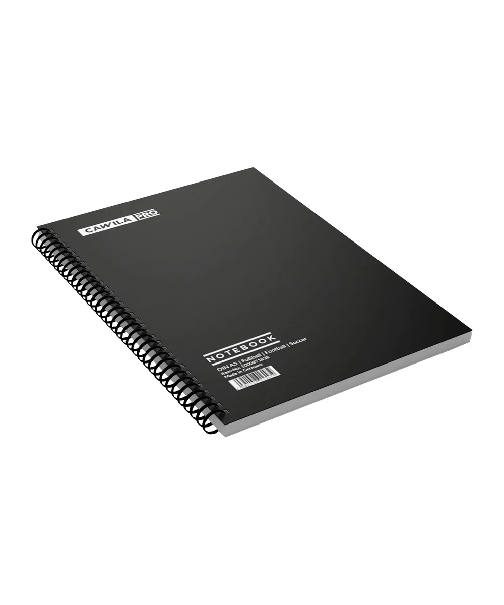 Cawila PRO Notebook, blocco raccoglitore ad anelli, A5, 100 fogli, blocco didattico calcio per allenatori