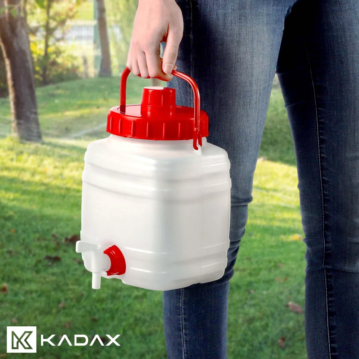 KADAX Tanica per acqua, botti per bevande in plastica, tanica per acqua potabile, serbatoio dell'acqua con rubinetto, serbatoio per acqua, tanica per bevande con guarnizione in gomma