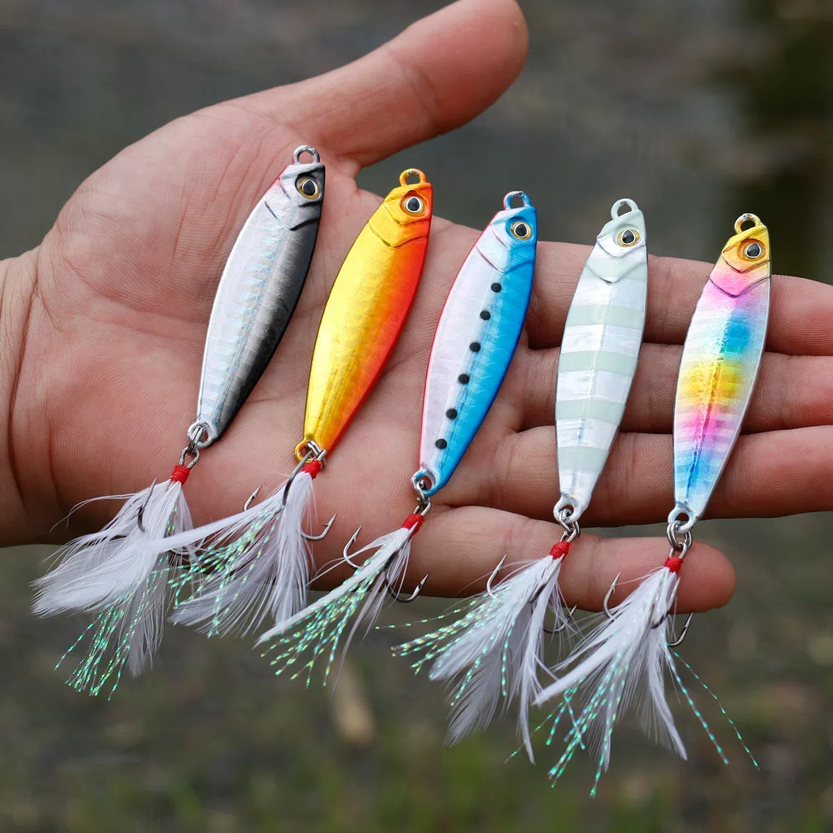 Sougayilang Jigs esche da pesca che affondano cucchiai di metallo micro esca jigging