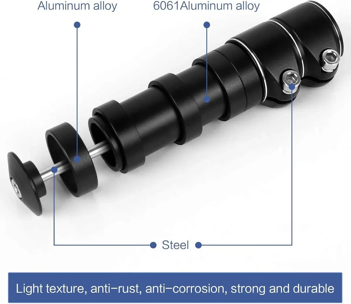 28mm Prolunga Manubrio MTB Altezza Adattatore per Attacco Manubrio in Lega di Alluminio Riser Manubrio Estensore Prolunga Stelo Forcella Bici da Corsa (3,5 * 3,5 * 12,9cm)