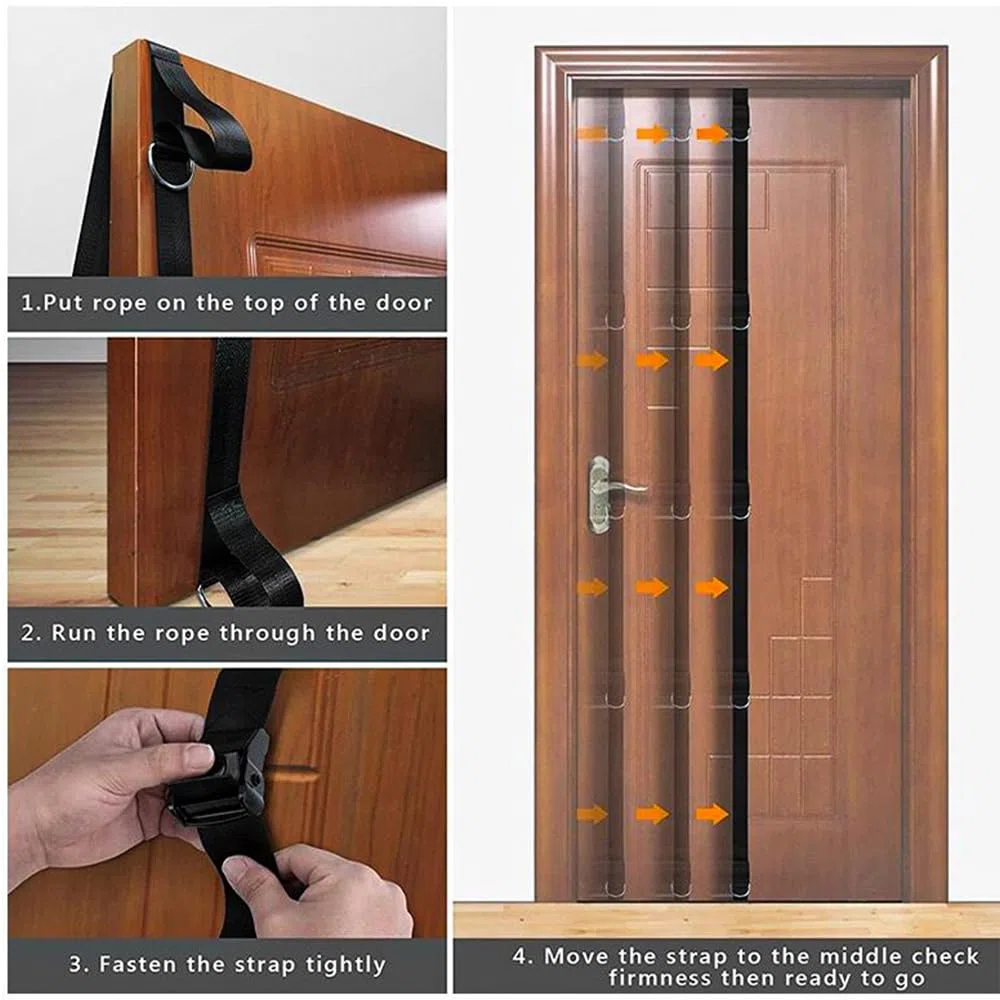 POFET Ancoraggio per Porta per carichi Pesanti, Allenamento per la Forza Anelli saldati ergonomici Antiscivolo di Grosso Spessore Fettuccia in Nylon Resistente