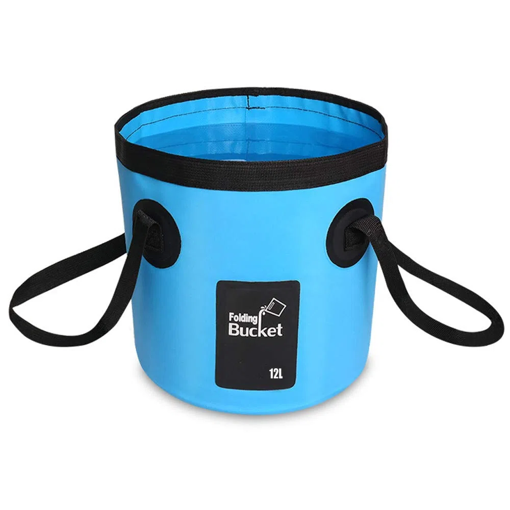 Secchio Pieghevole Benna pieghevole Portatile Multiuso(12L) Fit in Campeggio,la Pesca, Sport all'Aria Aperta, l'uso di casa, Auto Lavaggio Leggero e Facile da trasportare (blu)